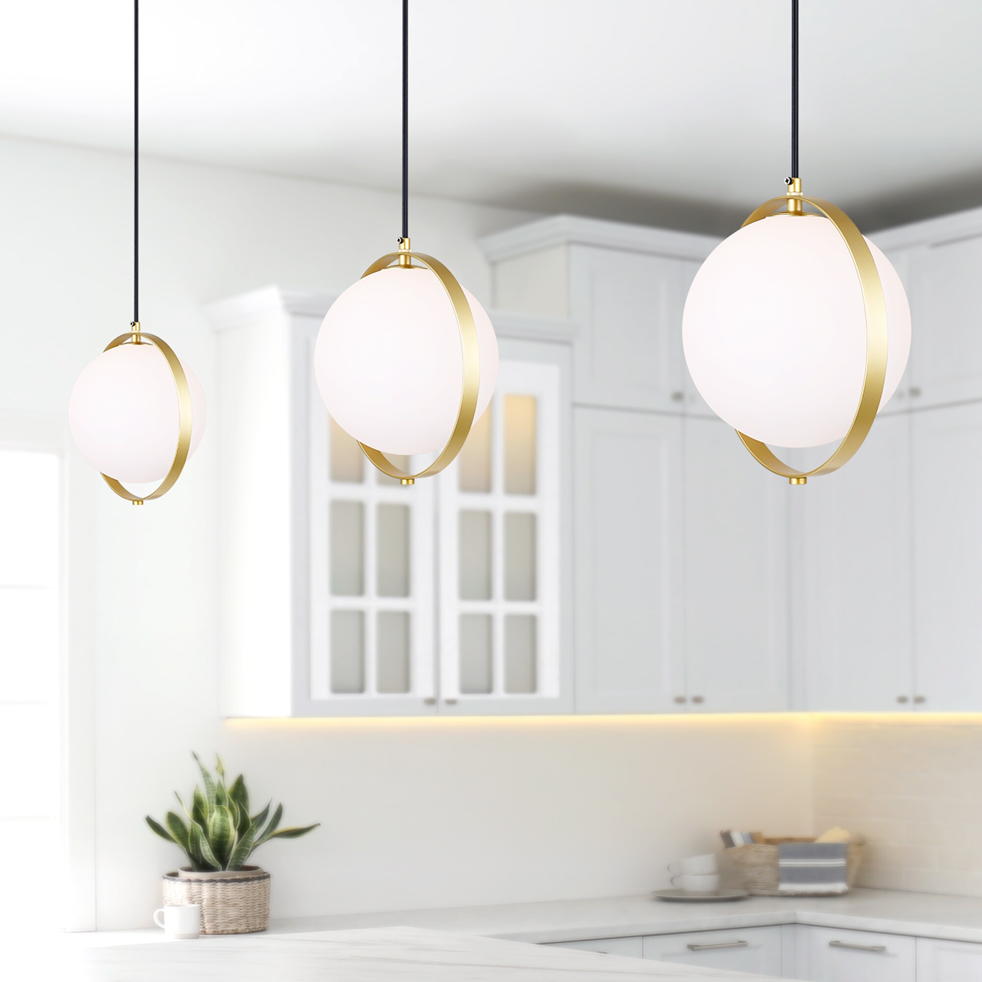 CWI Lighting 1153P10-1-169 Da Vinci Brass Modern/Contemporary Geometric LED Hanging Pendant Light