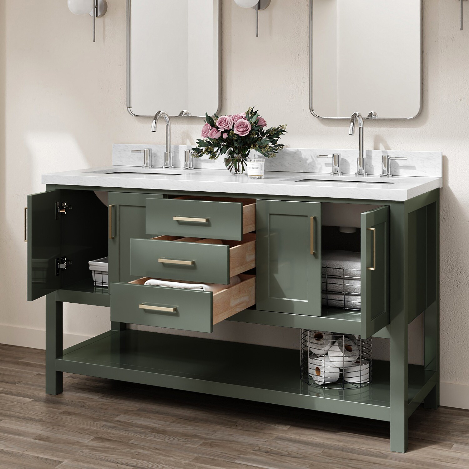 ARIEL S061DCWRVOVGN Bath-Vanity-Combo - View #3