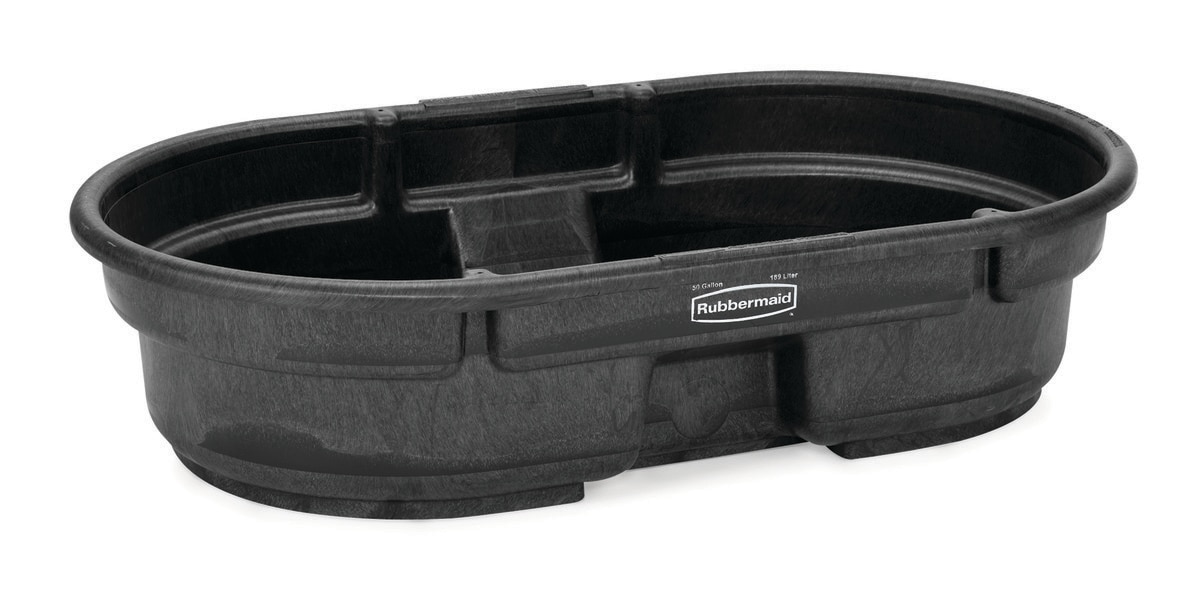 Rubbermaid Commercial Products 150-Gallons Black Polyresin Stock Tank at