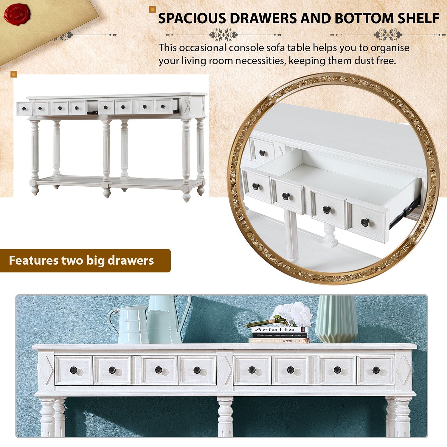SINOFURN SYA020135WT Console-Sofa-Tables - View #10