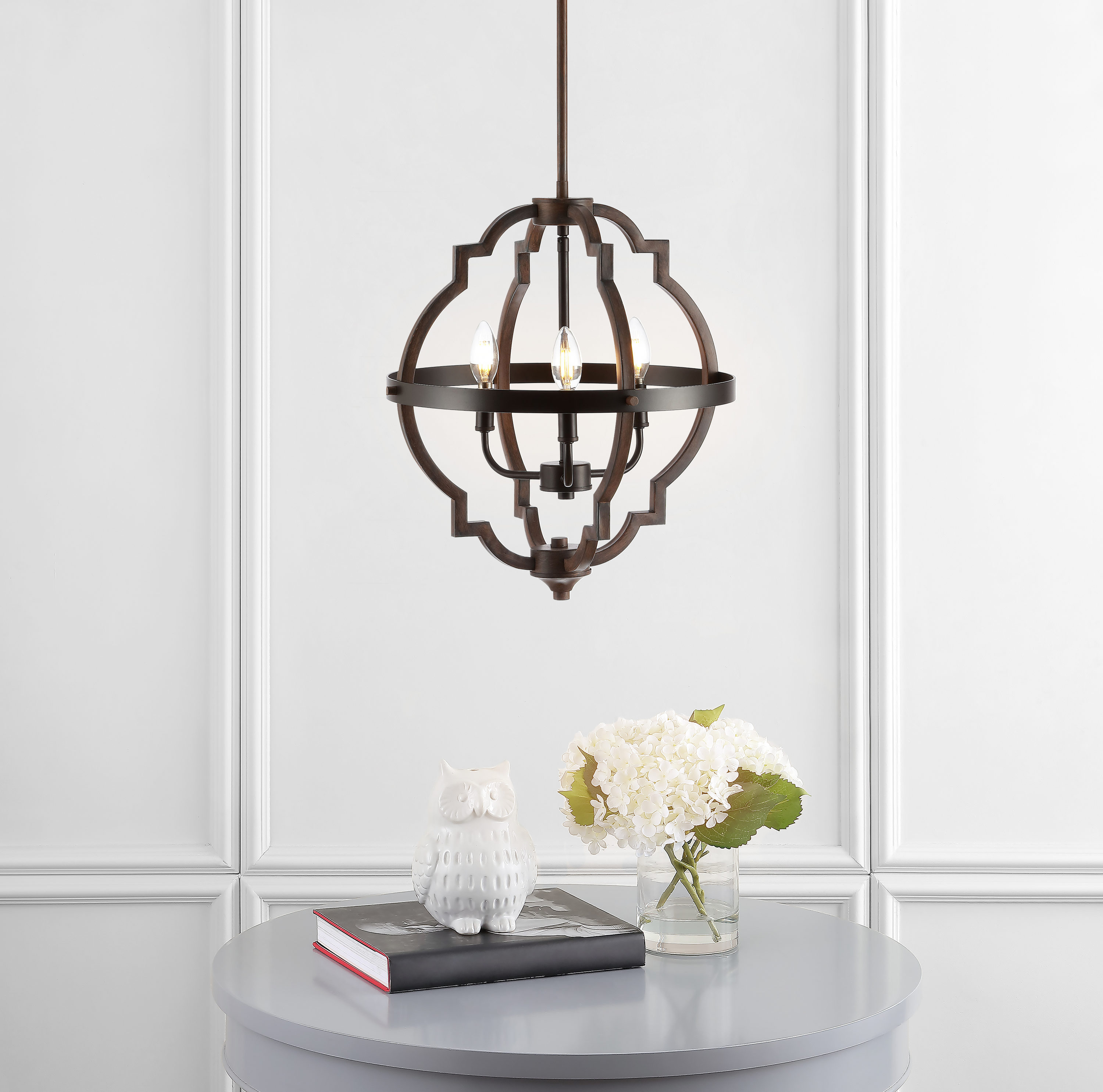 Rustic French Country 58" Adjustable LED Pendant in Oil-Rubbed Bronze