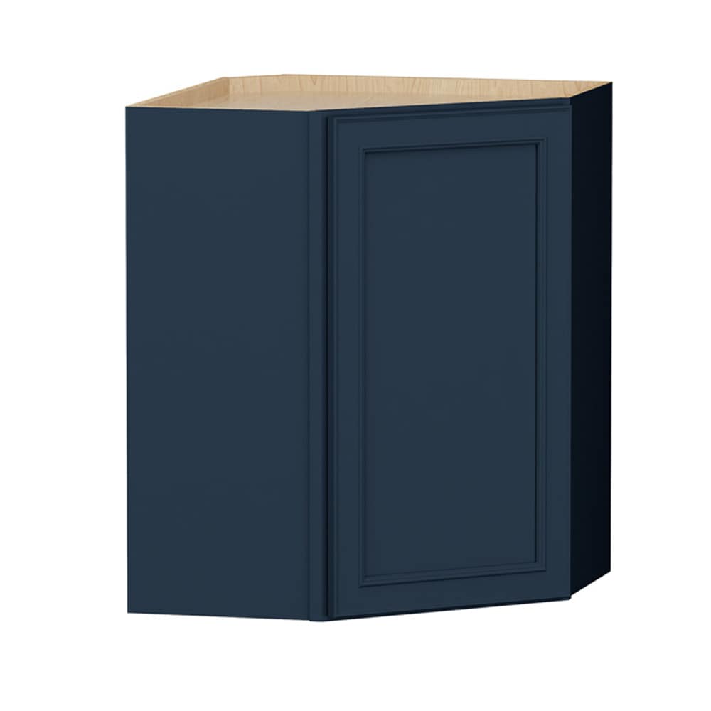 Shenandoah Irvington 24-in W x 30-in H x 12-in D Navy Painted Diagonal Corner Wall Fully Assembled Cabinet Recessed Panel Miter