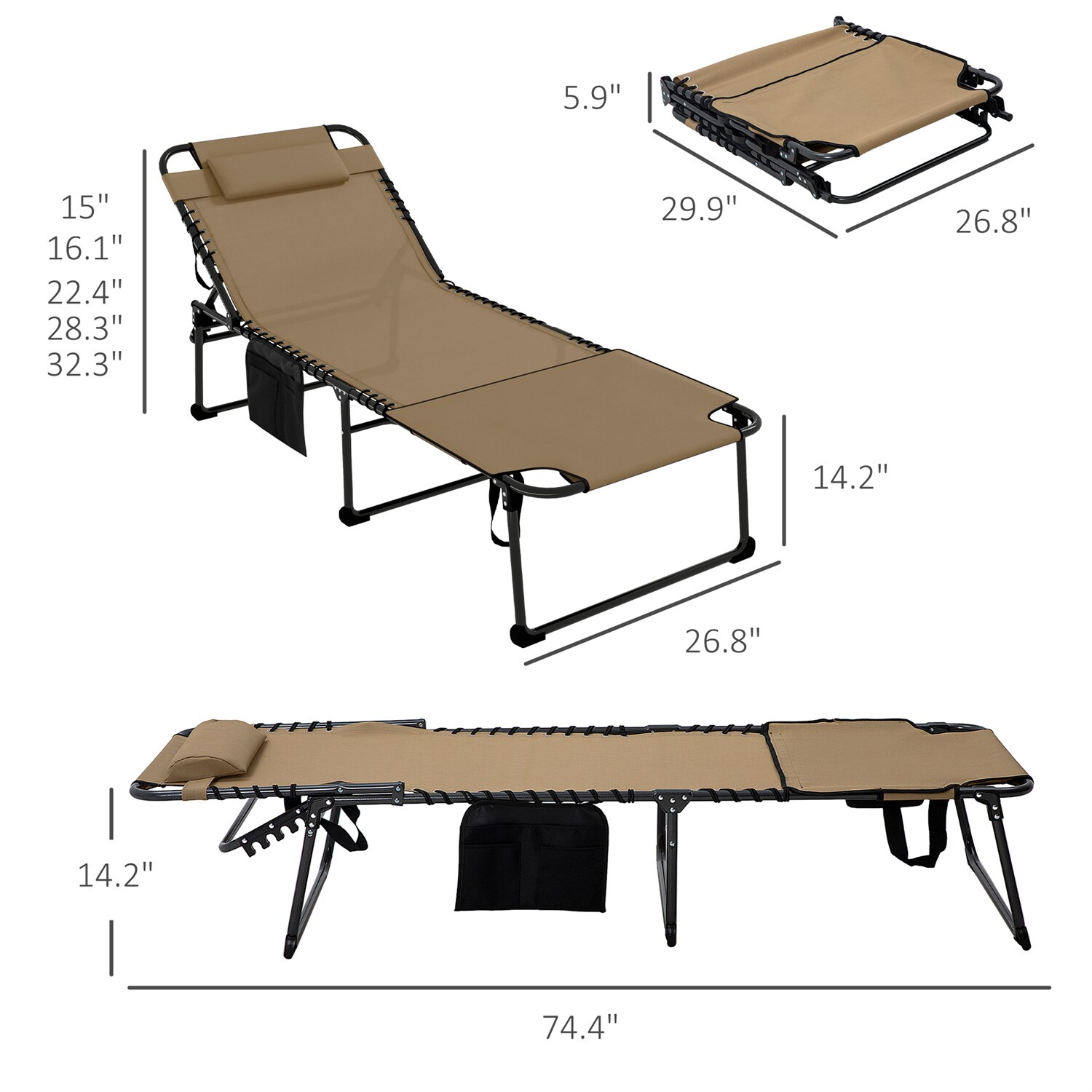 BABOOM BOM-P174362-OR Beach-Camping-Chairs - View #3