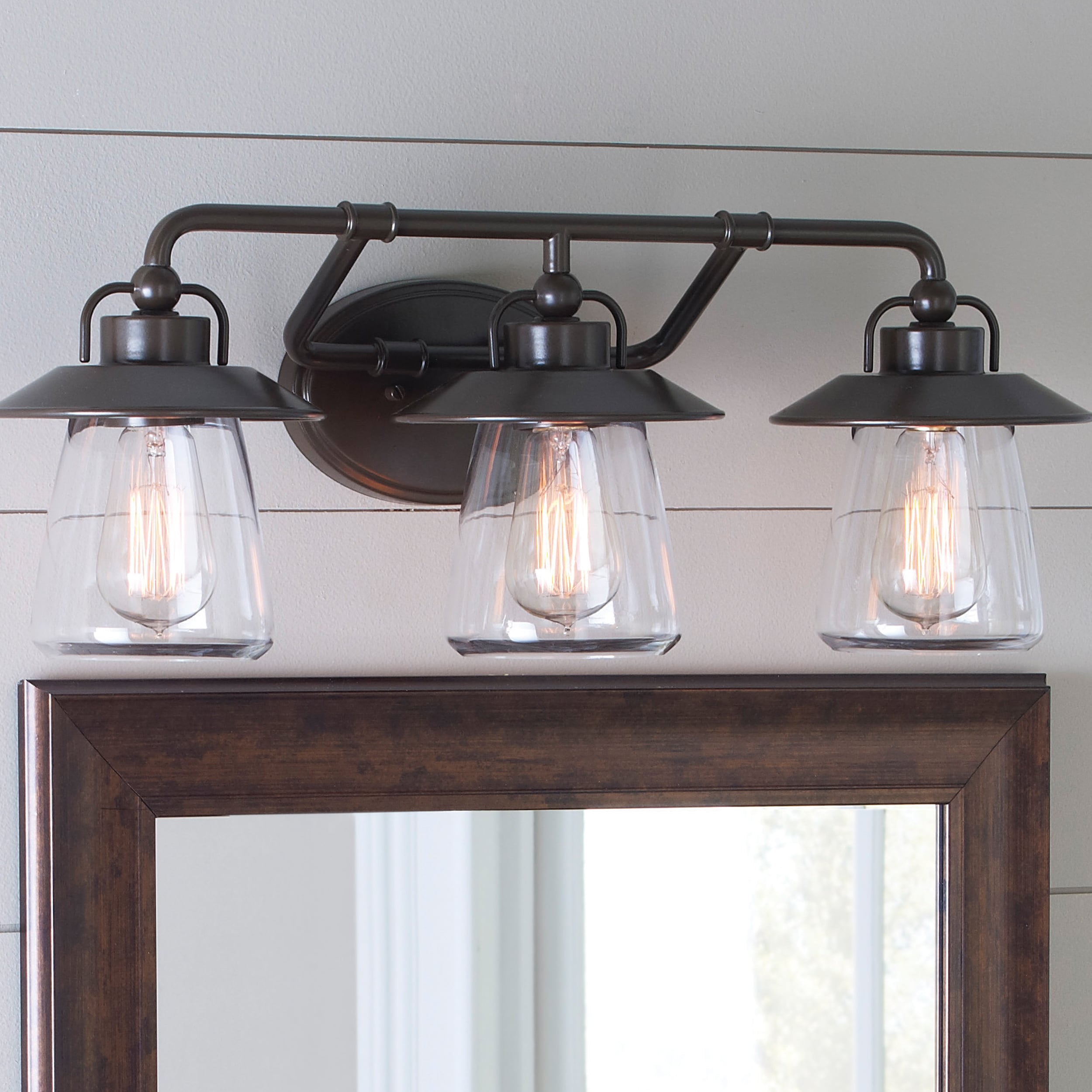 Bristow 24-in 3-Light Specialty Bronze Traditional Vanity Light | - allen + roth KBF1393A