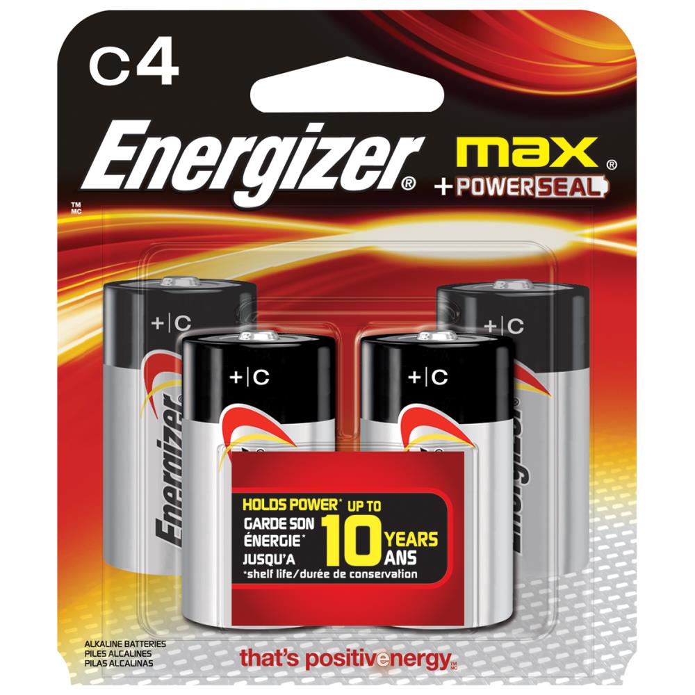 Energizer Max Batteries, Alkaline, C4 - 4 batteries