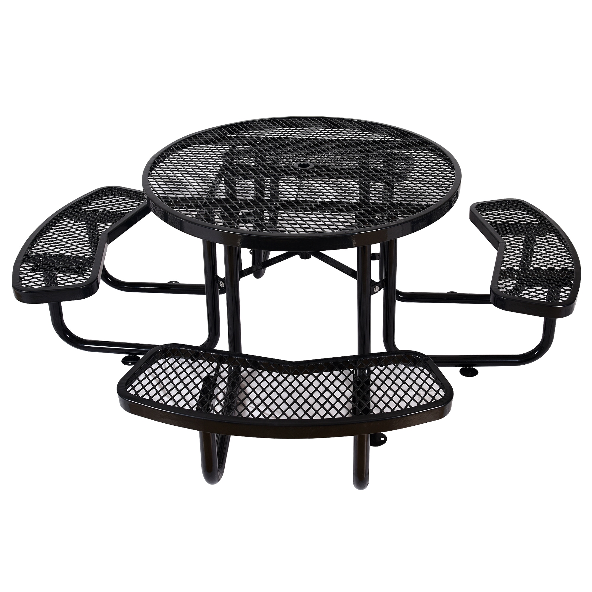Bayfeve BFGH-S00016-OD 46.1-in Black Steel Round Picnic Table