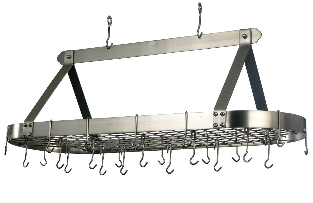 Old Dutch 19-in x 48-in Satin Nickel 24-Hook Pot Rack at Lowes.com