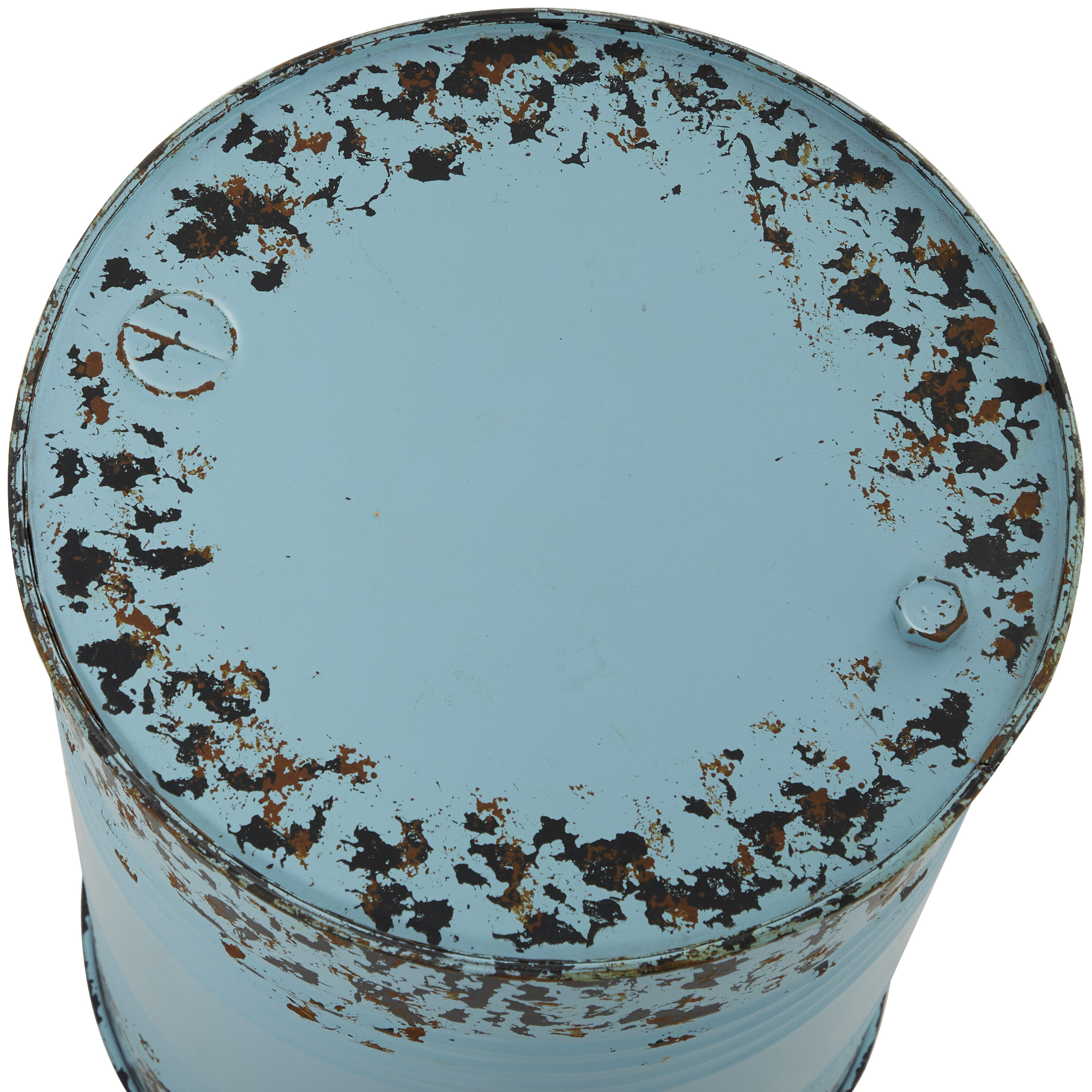 Multi Colored Metal Drum Nesting Accent Tables, Set of 3