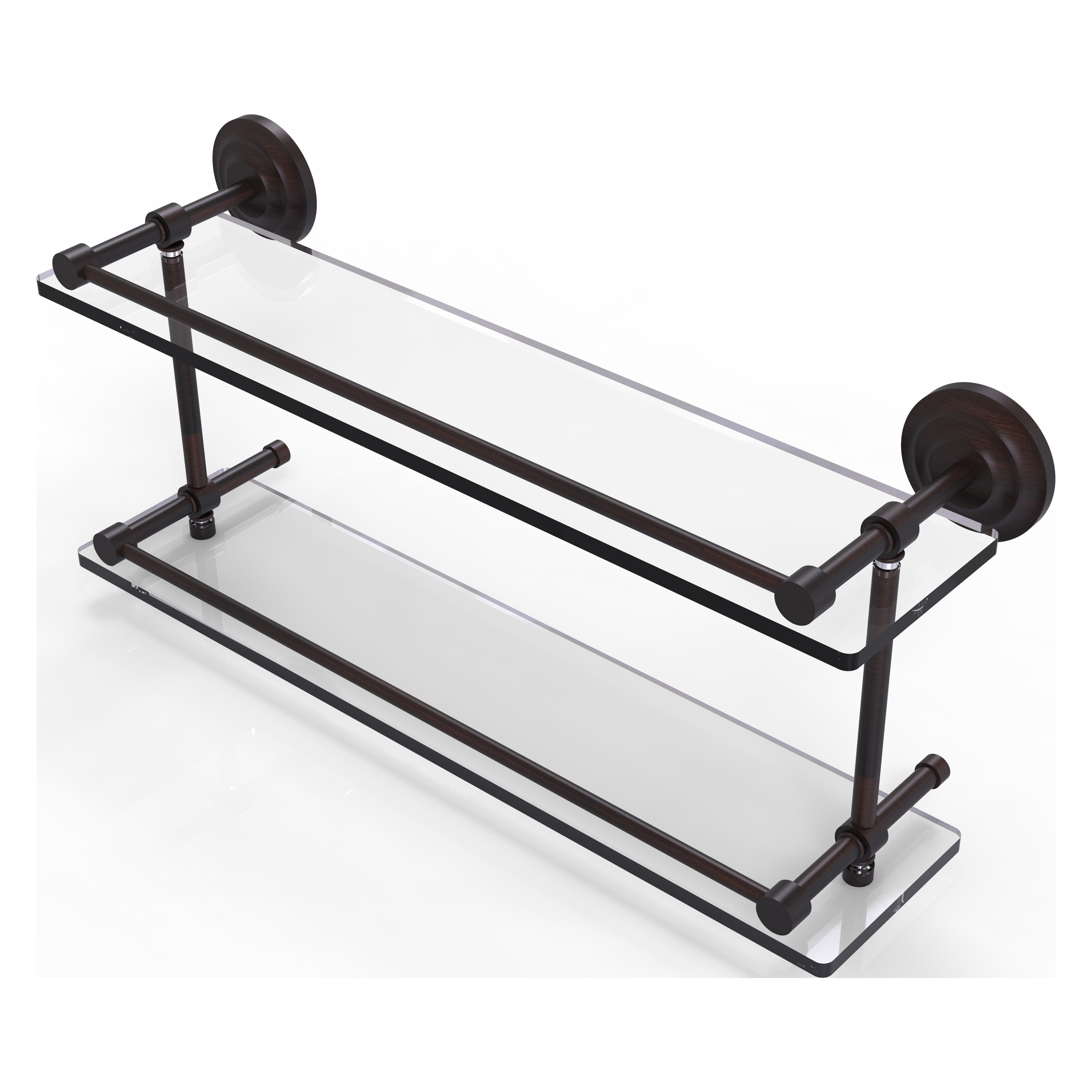 Allied Brass QN-2/22-GAL-VB Que New Venetian Bronze 2 -Tier Wall mount Bathroom Shelf ( 22-in x 8-in x 5-in )