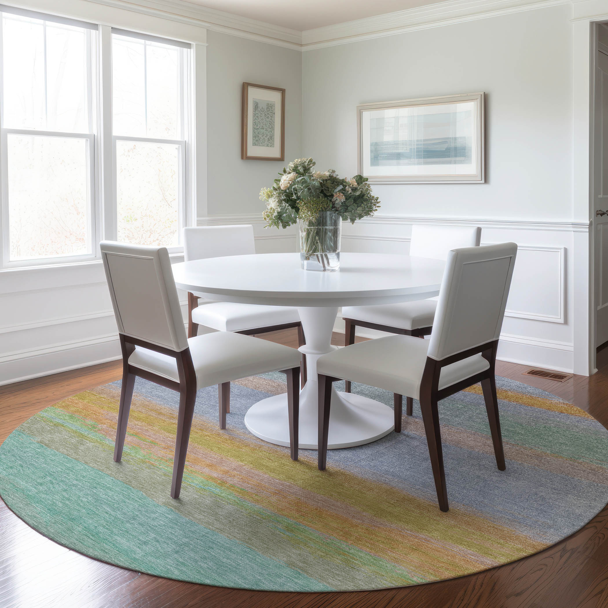 Addison Rugs ACN1273LV8RO Chantille ACN1273LV 8 x 8 (ft) Polyester Lavender Round Indoor/Outdoor Geometric Machine washable Area rug