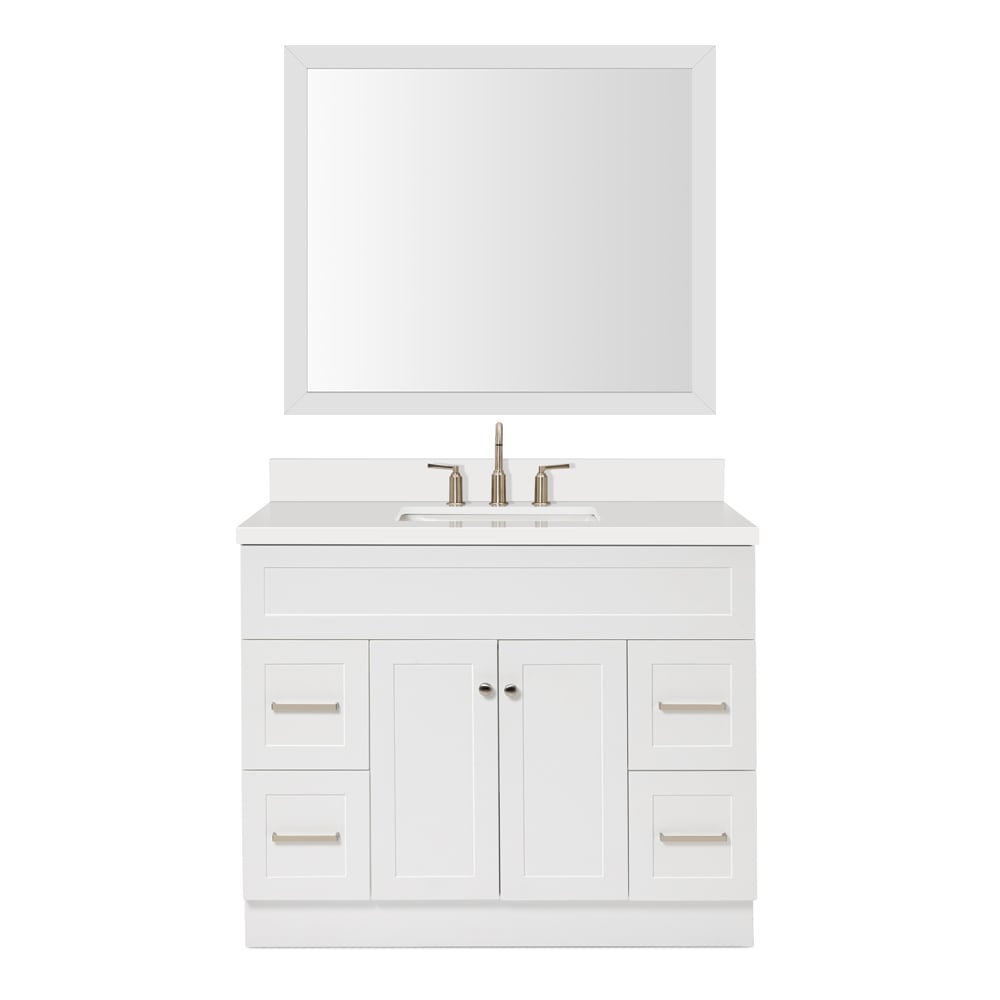 ARIEL Hamlet 43-in White Undermount Single Sink Bathroom Vanity with ...