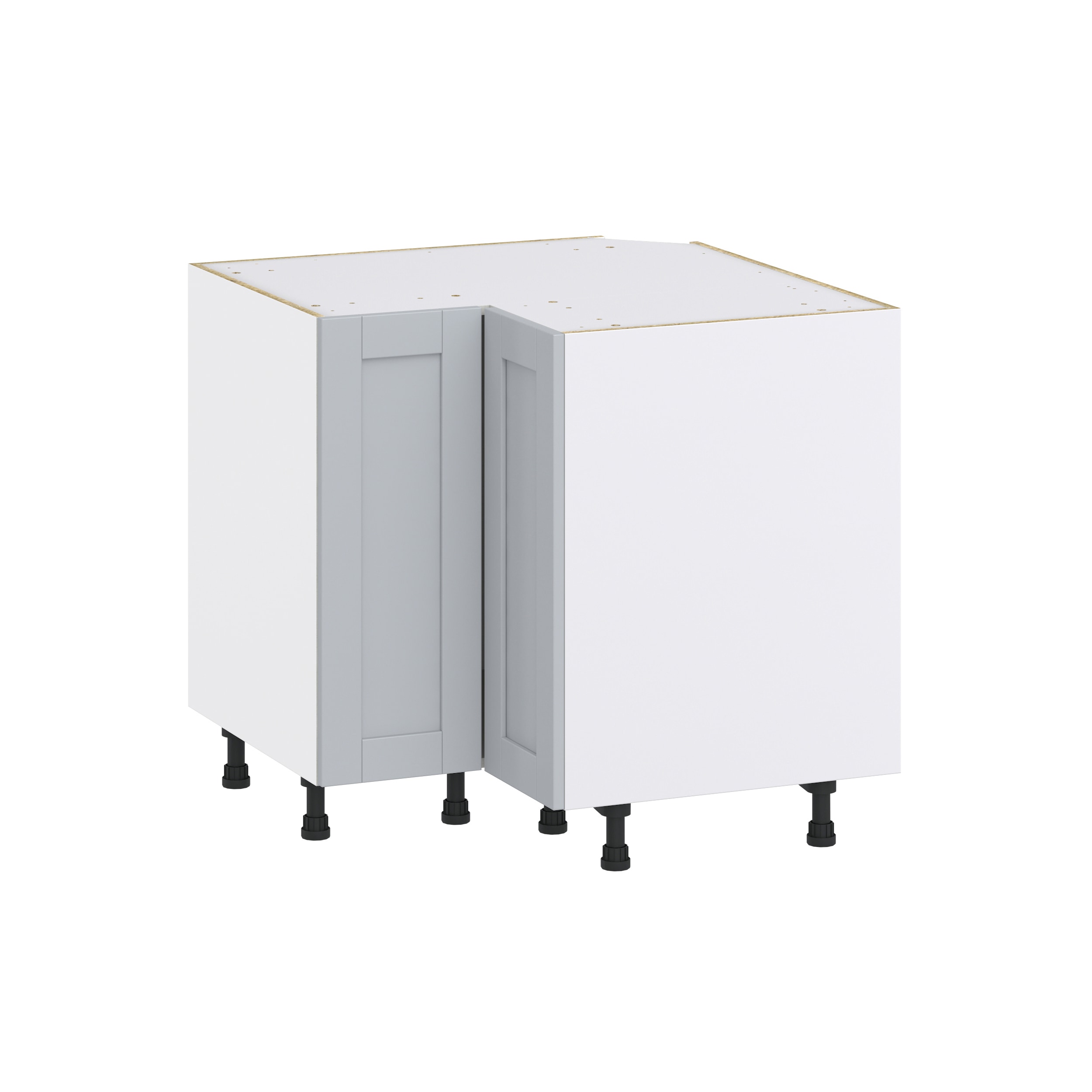 Hugo&Borg DSBC36(L/R)-CH Charlesberg 36-in W x 34.5-in H x 36-in D Light Gray L-shaped L-shaped Corner base Fully assembled Cabinet (Flat Panel Shaker)