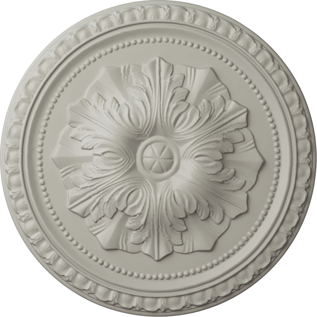 Ekena Millwork CM18RIPCF Richmond 18-in W x 18-in L Painted Pot Of Cream Polyurethane Whole Ceiling Medallion