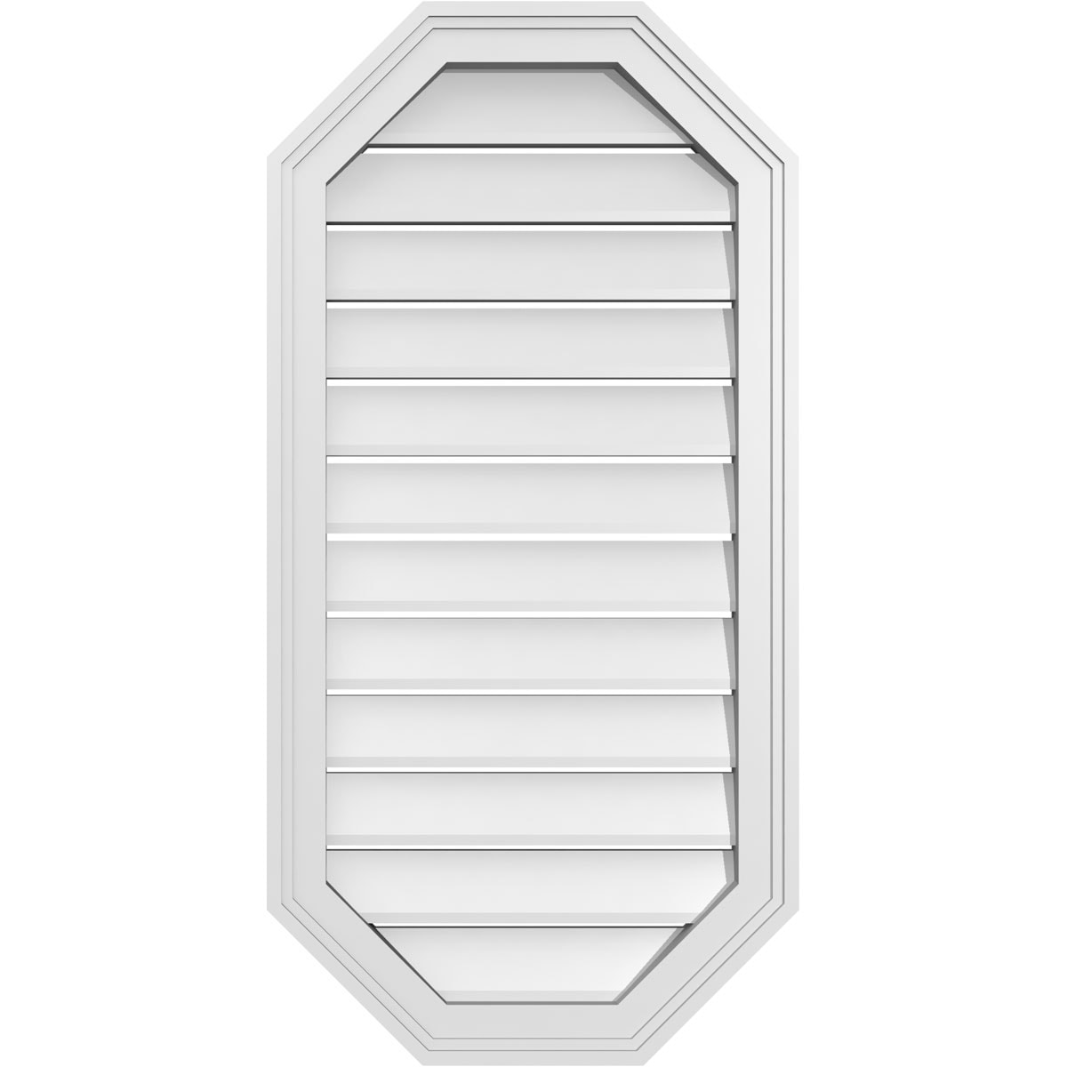 Ekena Millwork GVPOV18X3602SF 18-Inches x 36-Inches Off-white Octagon PVC Gable Louver Vent