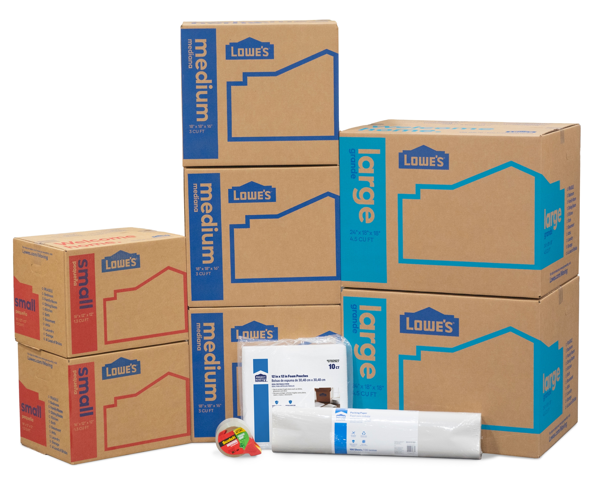 Lowe's 24-in W x 18-in H x 18-in D Classic Large Cardboard Moving Box with  Handle Holes in the Moving Boxes department at