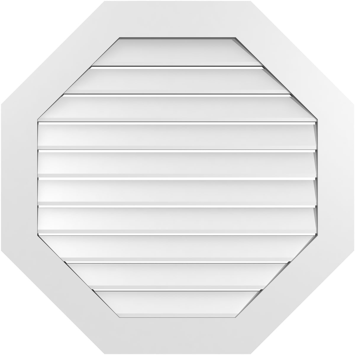 Ekena Millwork GVPOC34X3401SF 34-Inches x 34-Inches Off-white Octagon PVC Gable Louver Vent