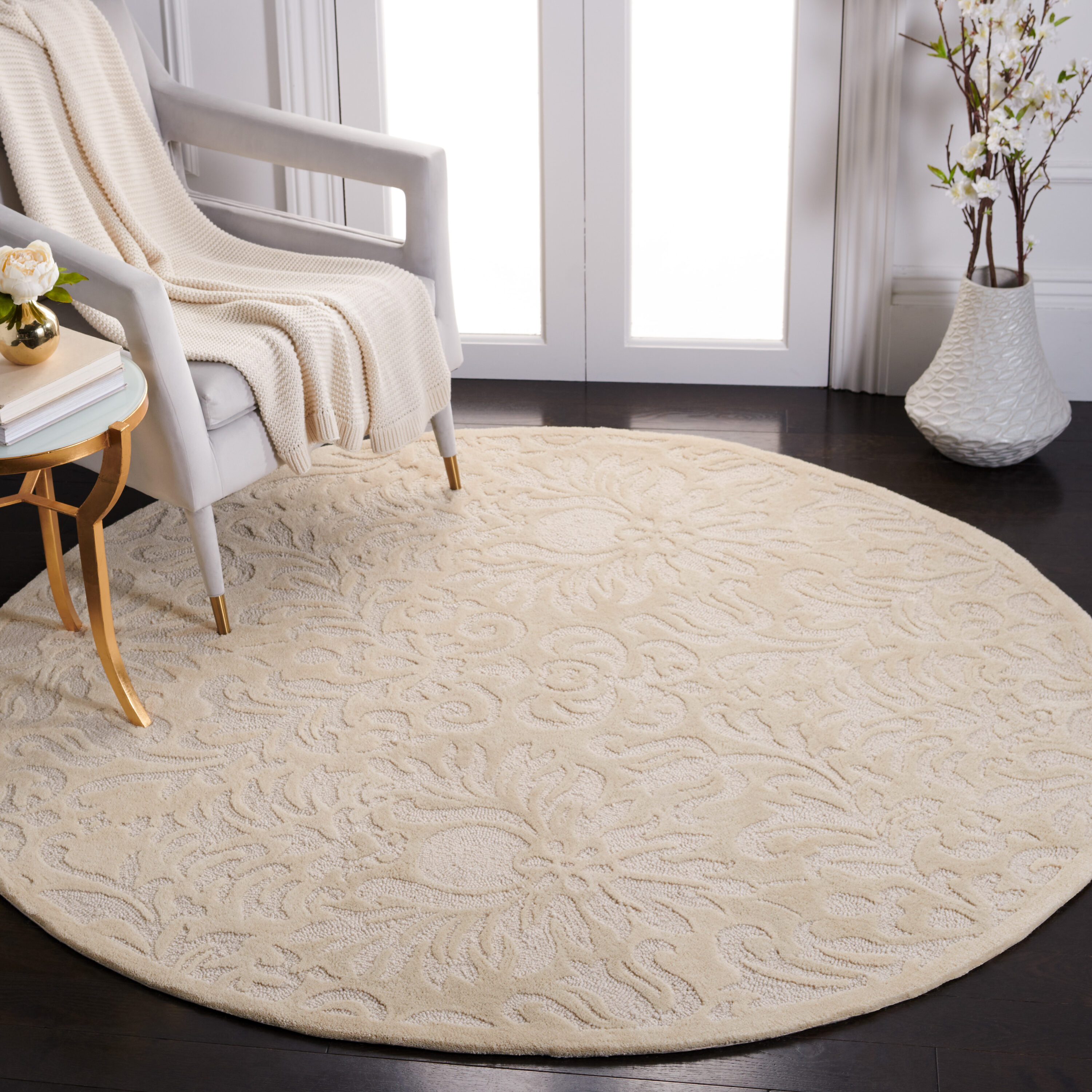Tlp 714F Brussels Ivory 6ft x 6ft Traditional Rug