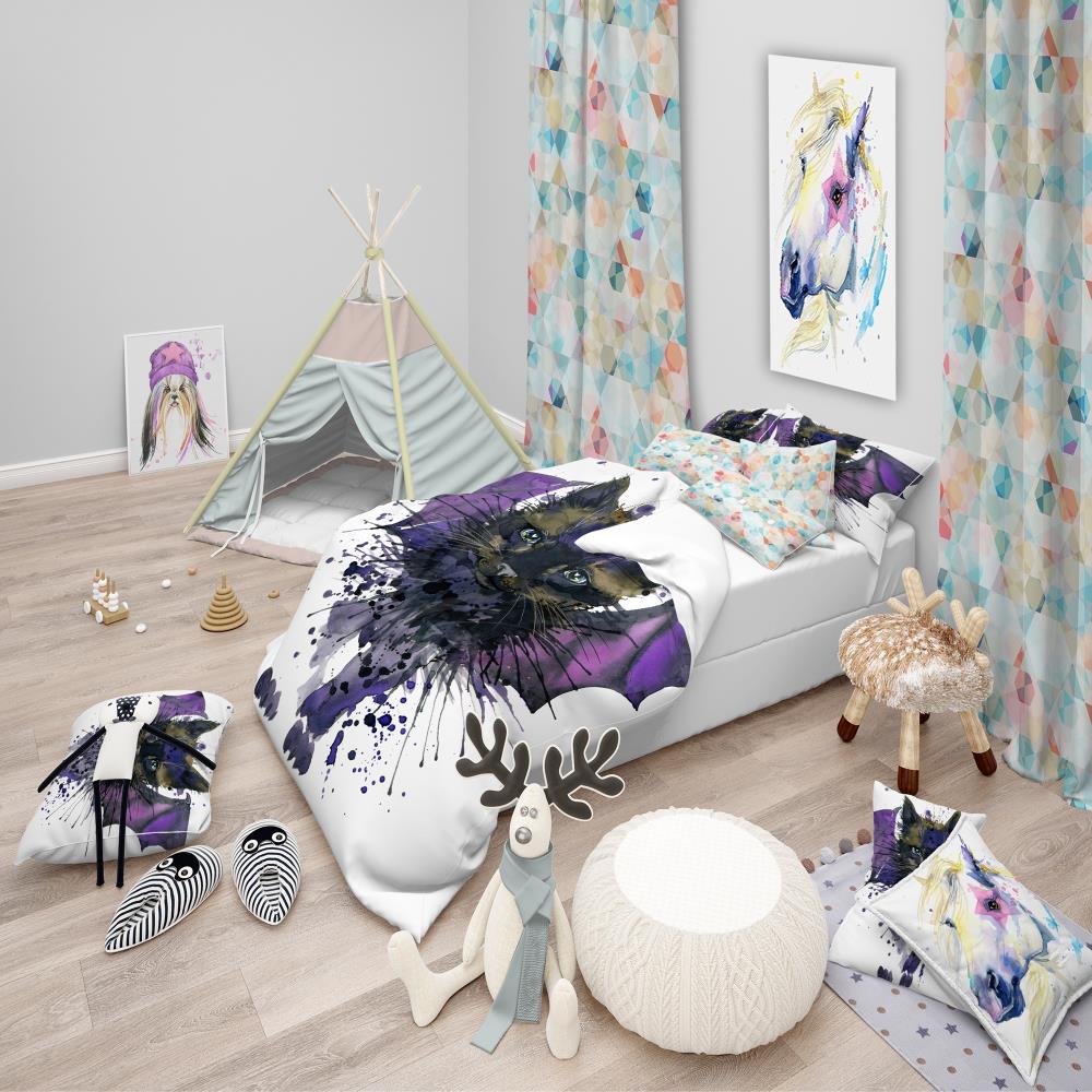 Designart BED13360-T 3 -Piece Blue Twin Duvet cover Set