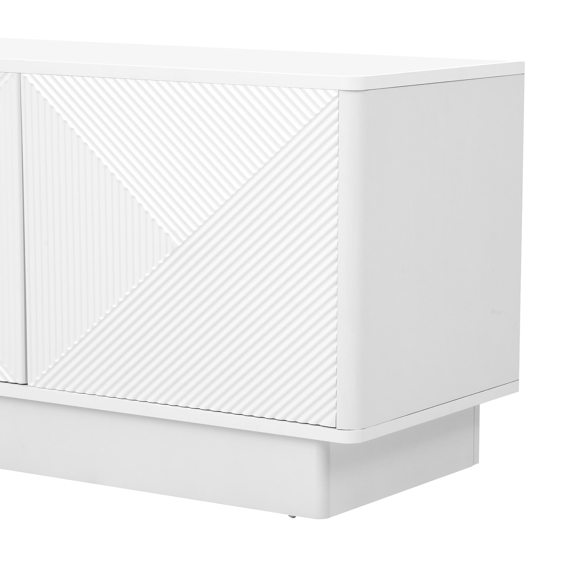 Horizons Prime 75 inch White Particle Board and MDF TV Stand with Wave ...