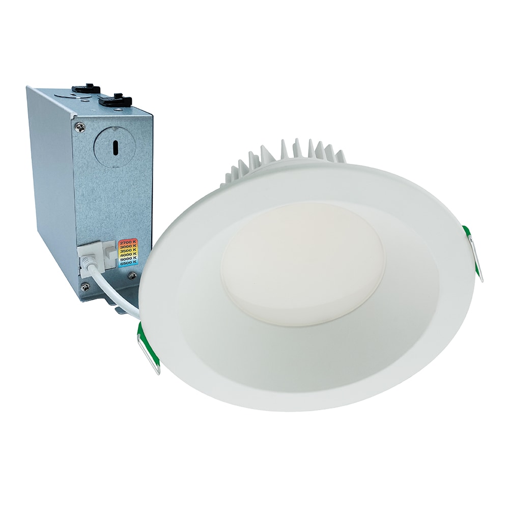 HALO LCR850RD9FSE010 White 8-in 5000 -Lumens Switchable white Round Dimmable LED Canless Wet rated Recessed Downlight