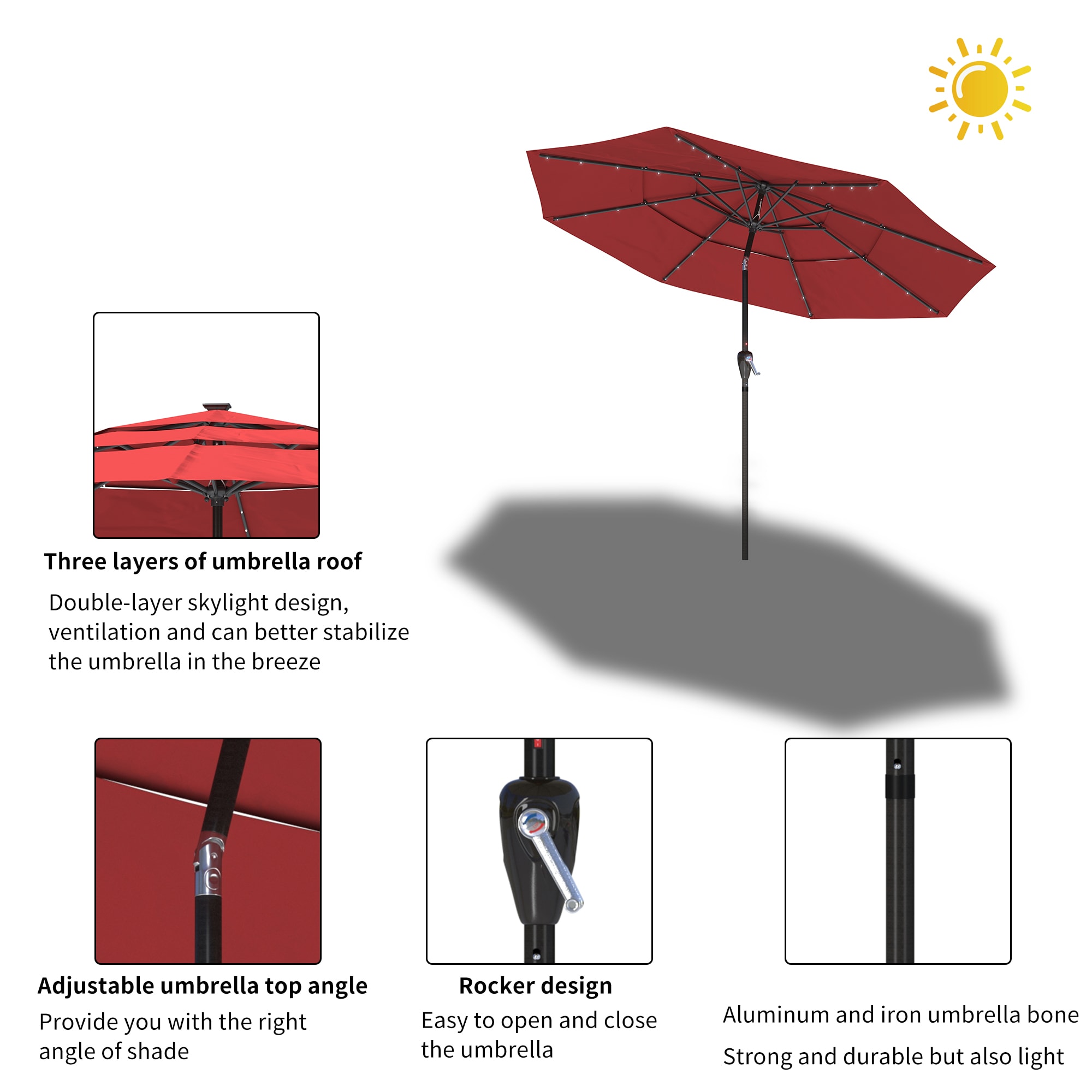 CASAINC YH-OB-OTU012RD Umbrellas-2 - View #5