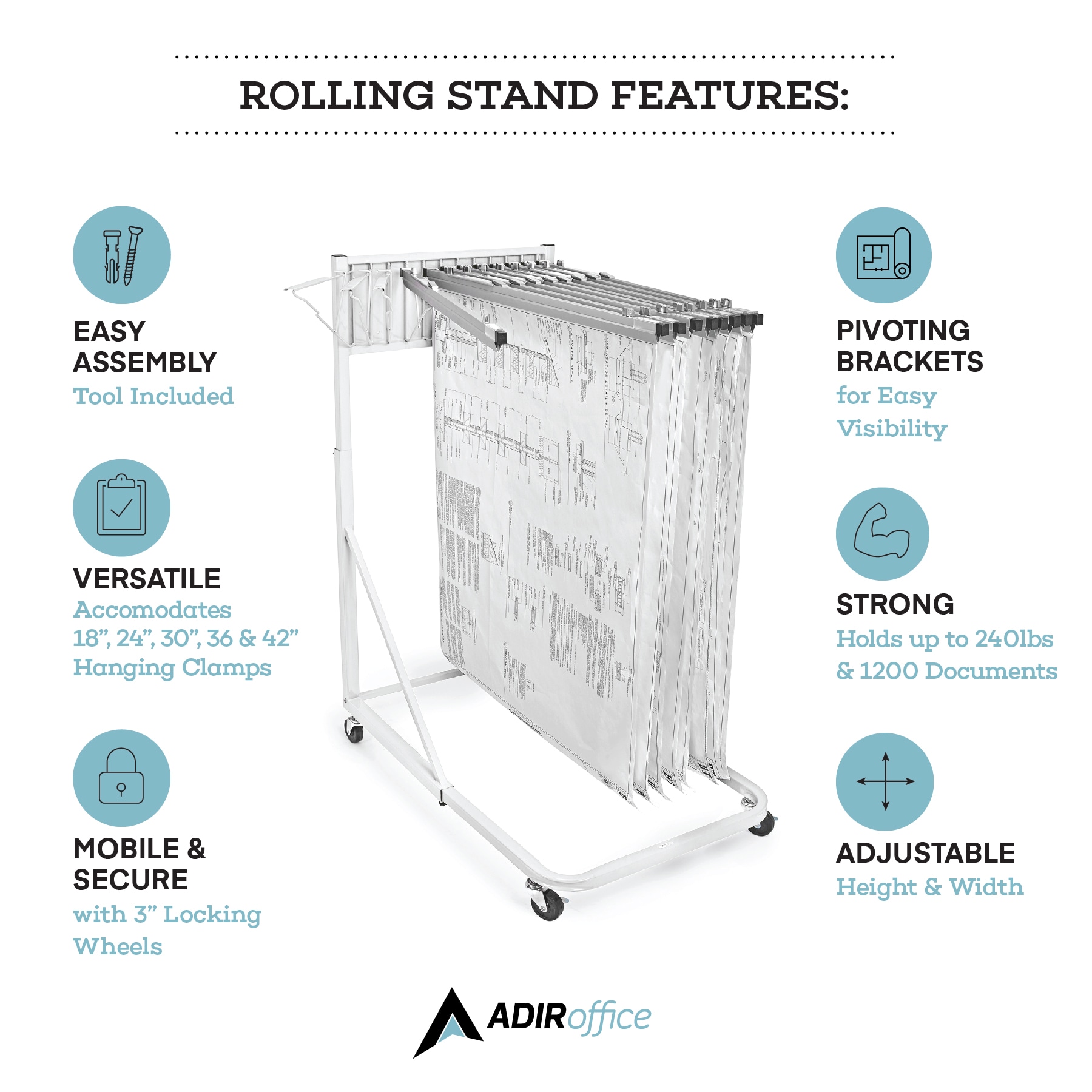 AdirOffice WHI613 Office-Accessories - View #8