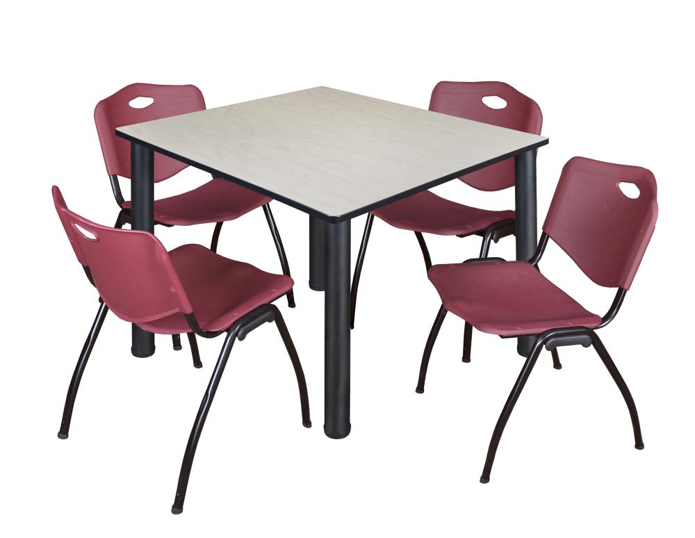 Regency TB4848PLBPBK47BY Breakroom Off-white 4-Person Training Table (48-in W x 29-in H)