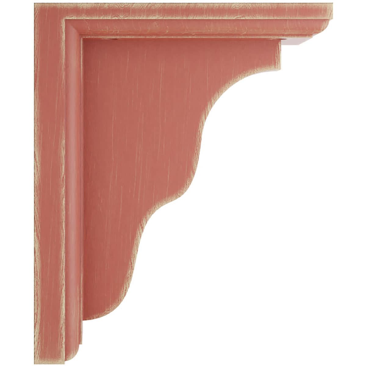 Salvage Red Distressed Wood Vintage Corbel Bracket