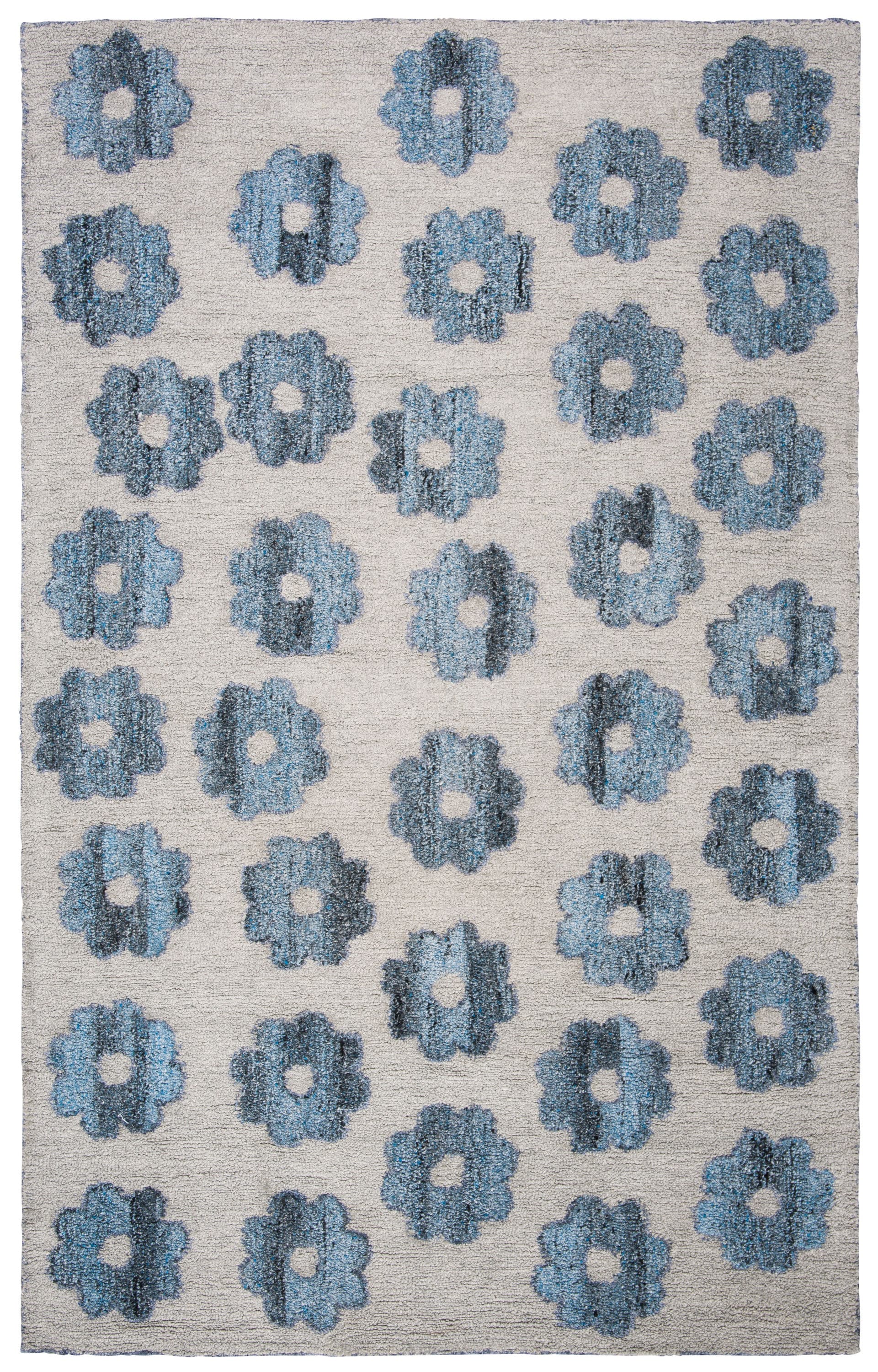 Hand-Tufted Harmonious Gray Wool Abstract Area Rug - 59"x84"