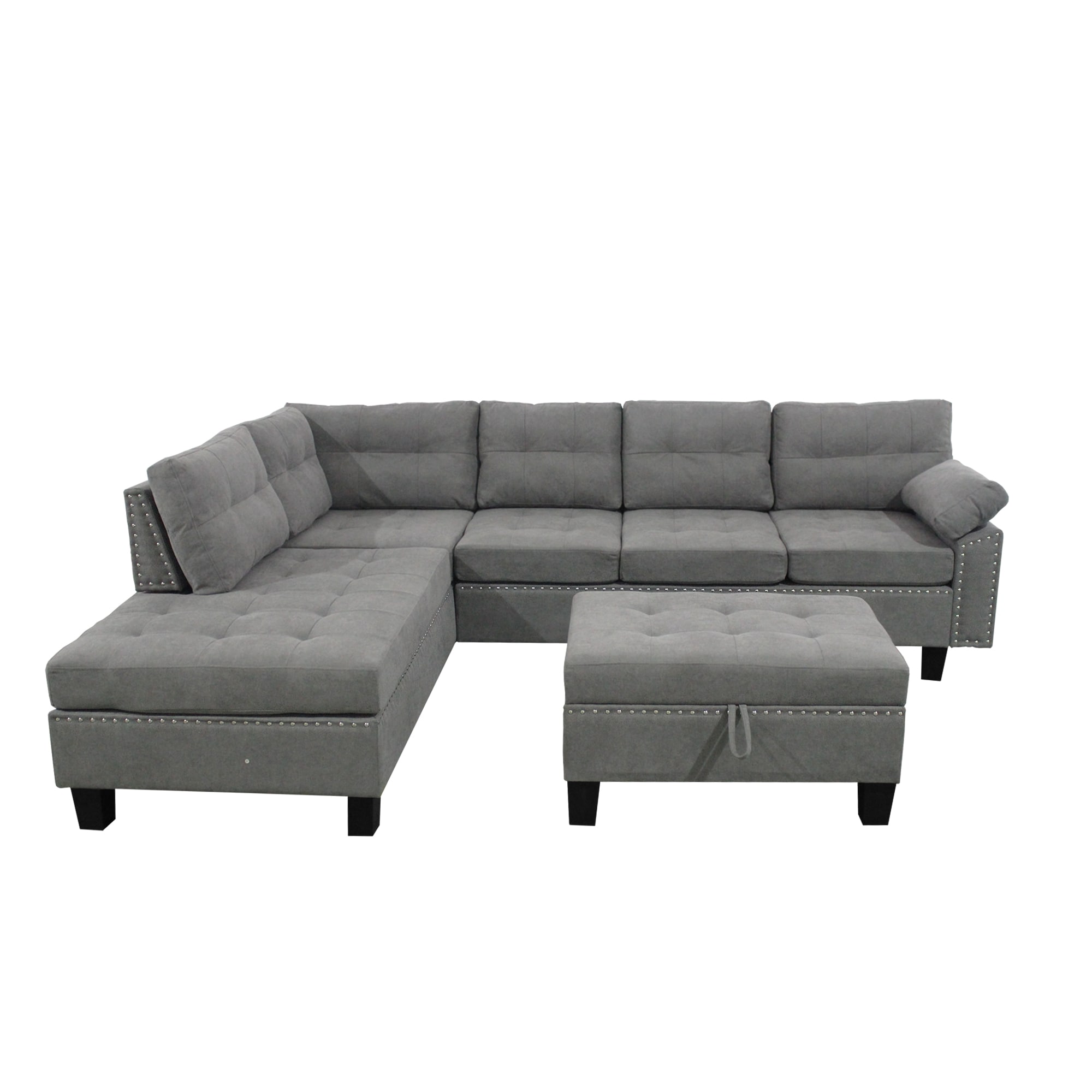 CASAINC TR-ST000004AAE 88.60-Inches Modern Grey 6+ -seater Reclining Sofa