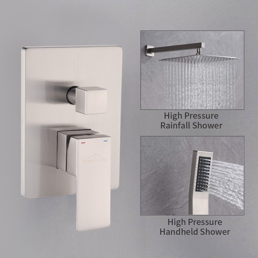 Boyel Living Complete Shower System Brushed Nickel-Spray Built-In ...