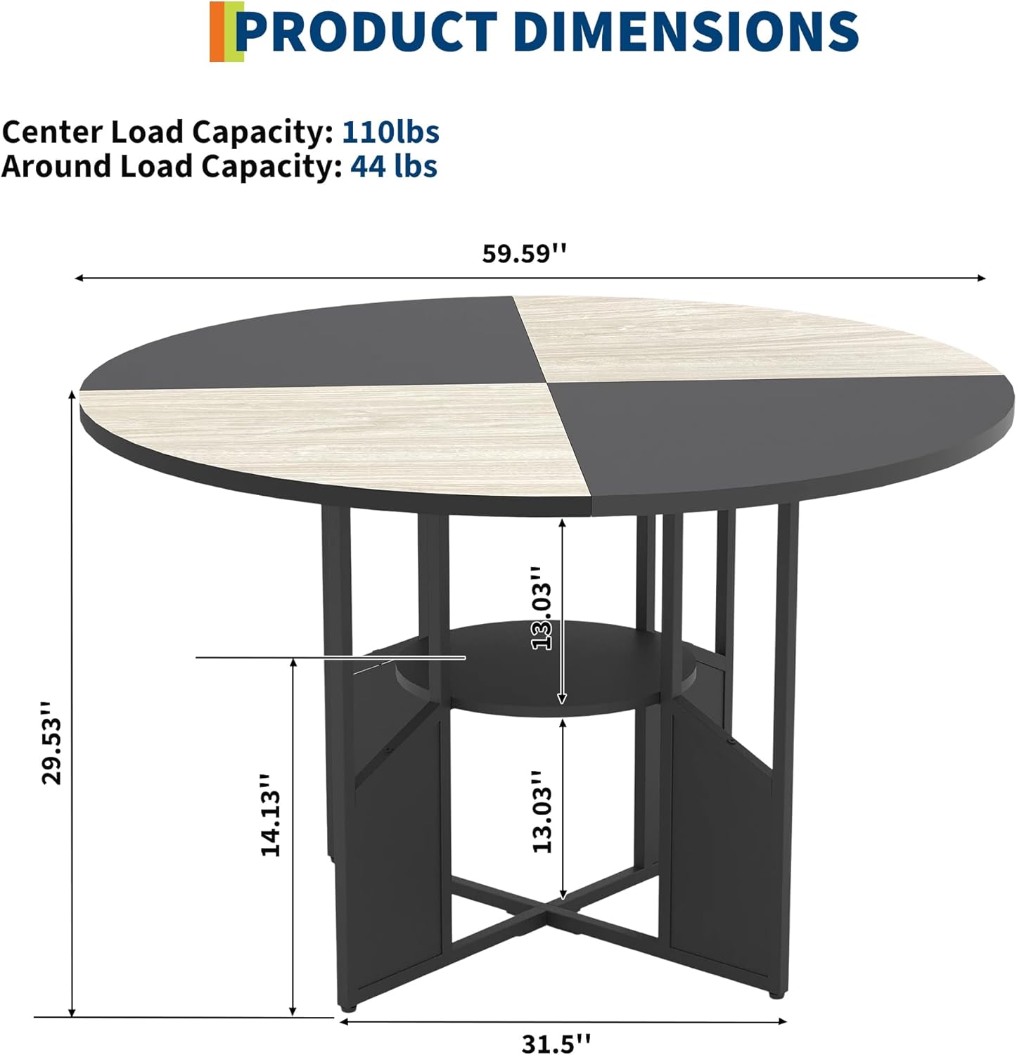 Qeetex DHZ-PHK-34A6GHTY Dining-Tables - View #2