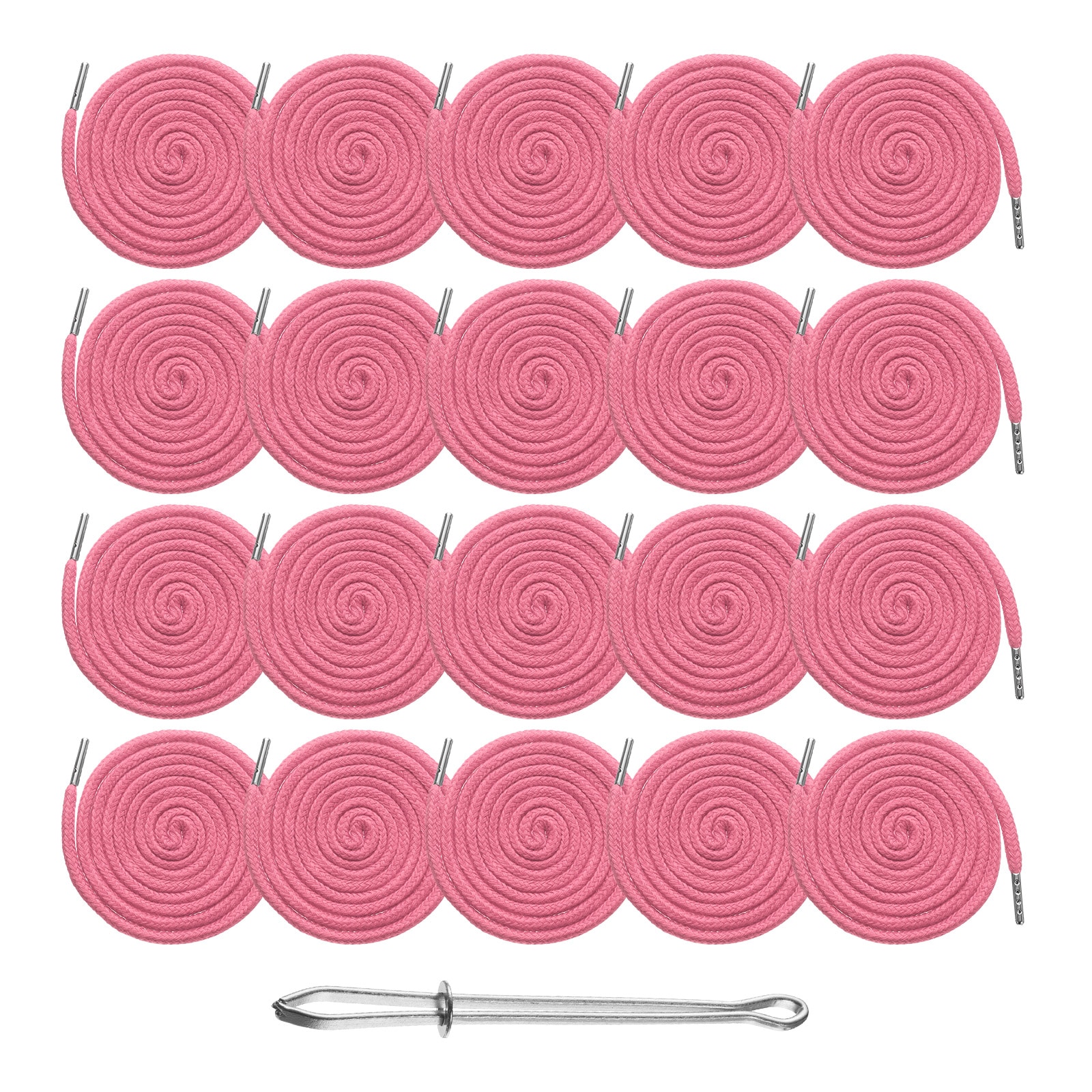 Unique Bargains 20pcs Drawstring Cords 51 Inch Replacement Drawstring Hoodie String Sewing Tool with Easy Threader for Hoodie Sweatpants Jackets Pants Hats Coats Bags Pink #S26042400UX3486