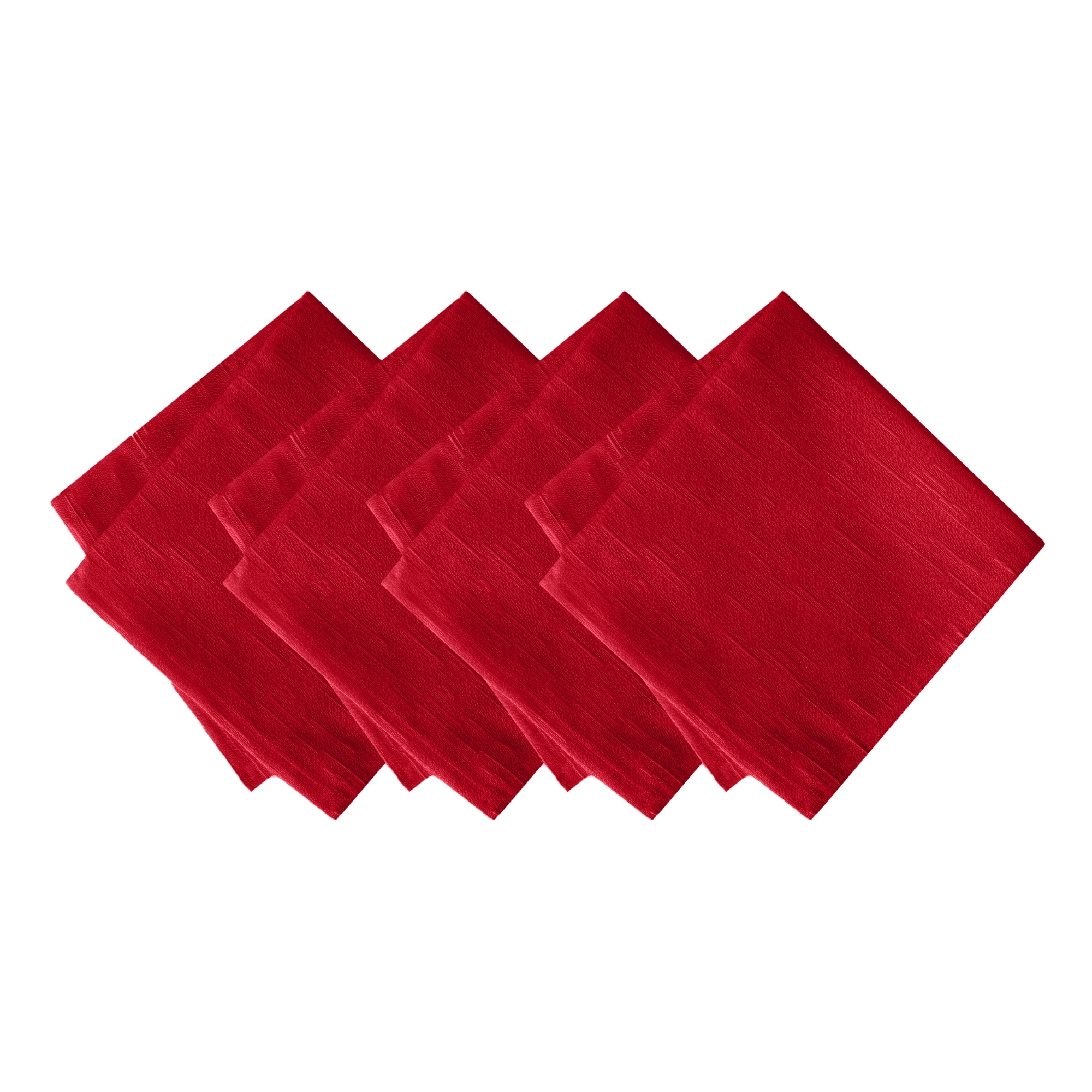 Elrene Home Fashions 194590284671 Continental Solid Texture Water Stain Resistant 4 -Pack Red Polyester Square Napkin(s)