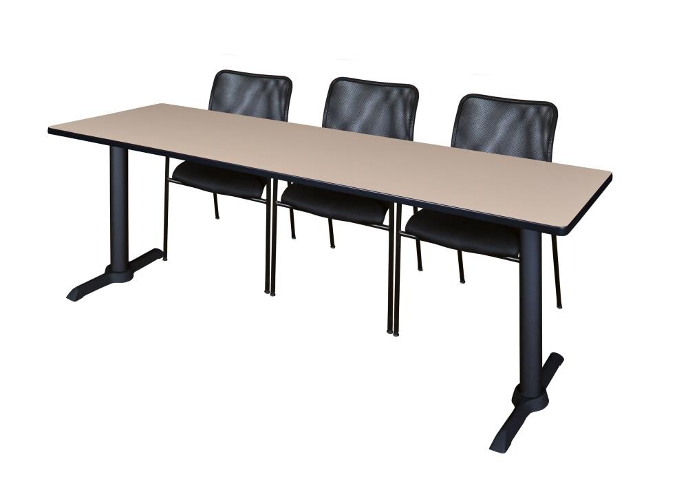 Regency MTRCT8424BE75BK Training Off-white 4-Person Training Table (84-in W x 29-in H)
