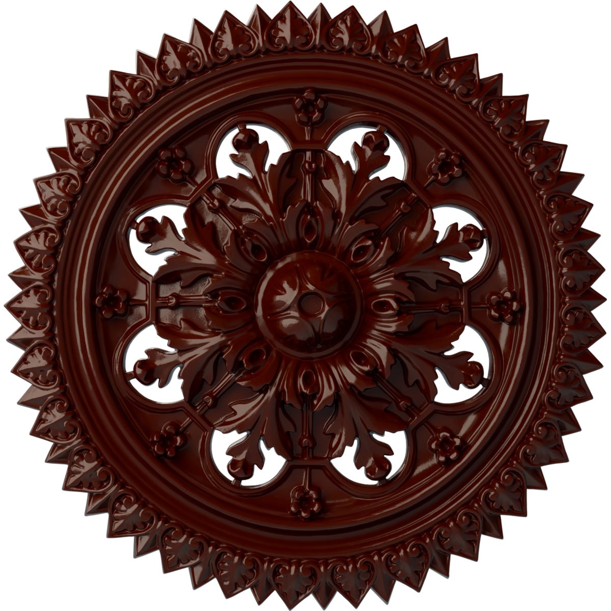 Ekena Millwork CM21YOBMF York 21.625-in W x 21.625-in L Painted Brushed Mahogany Polyurethane Whole Ceiling Medallion