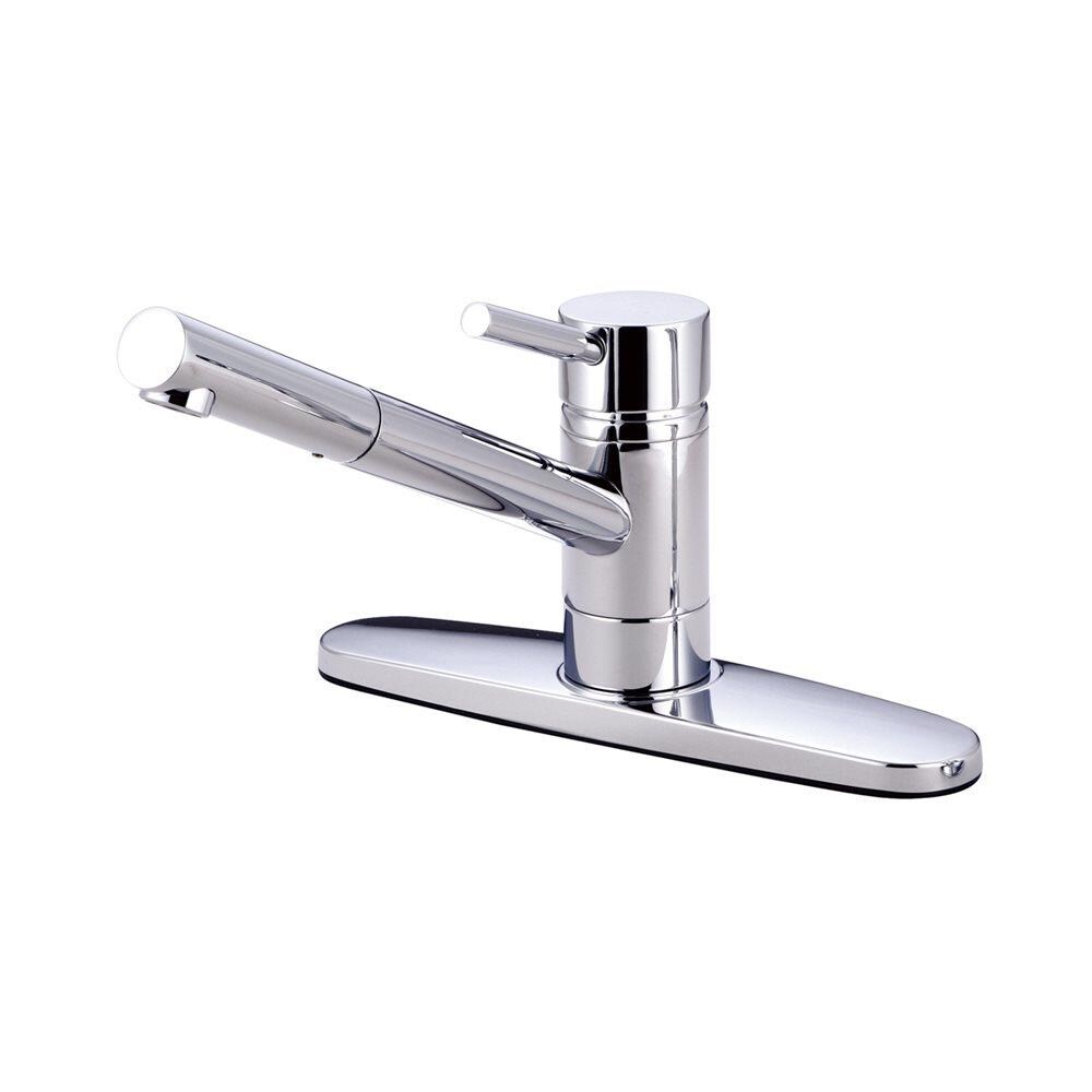 Elements of Design ES8561DLLS Concord Chrome Single Handle Low-arc Kitchen Faucet (Deck Plate)