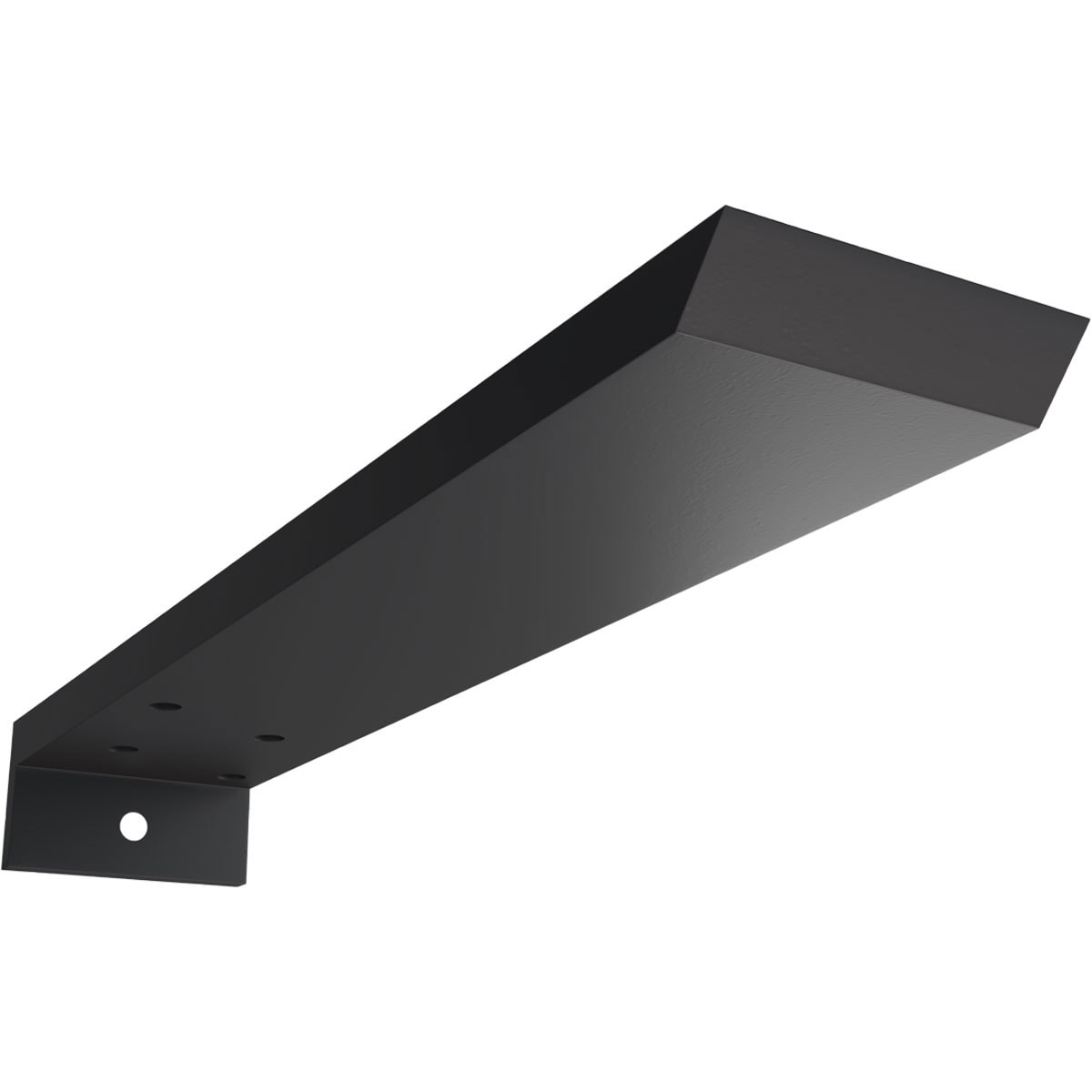 Ekena Millwork BKTM02X12X01HFPBL Hidden Floating Steel Heavy Duty Bracket w/Flange 12-in x 2.5-in x 1.5-in Powder-coated Steel Countertop support bracket