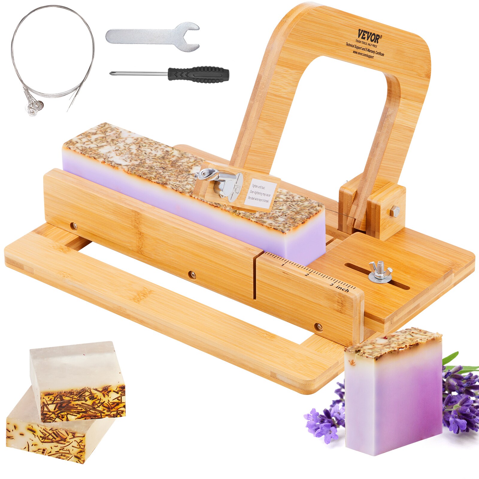 VEVOR FZQGSQGDDQG0JSN6XV0 0-2-IN Adjustable Soap Cutter Cheese slicer