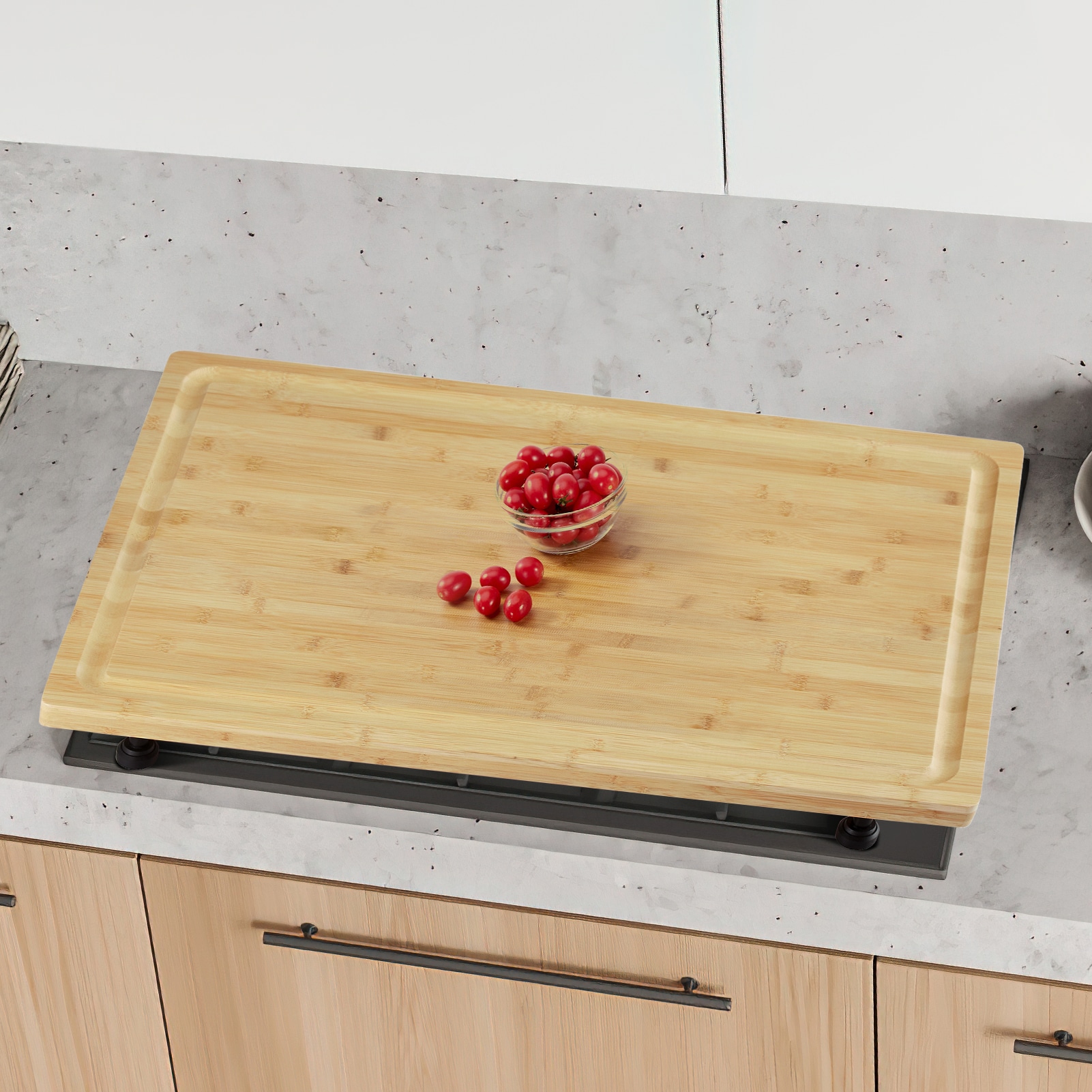 DEXSO 30in Bamboo Stove Cover Cutting Board Natural