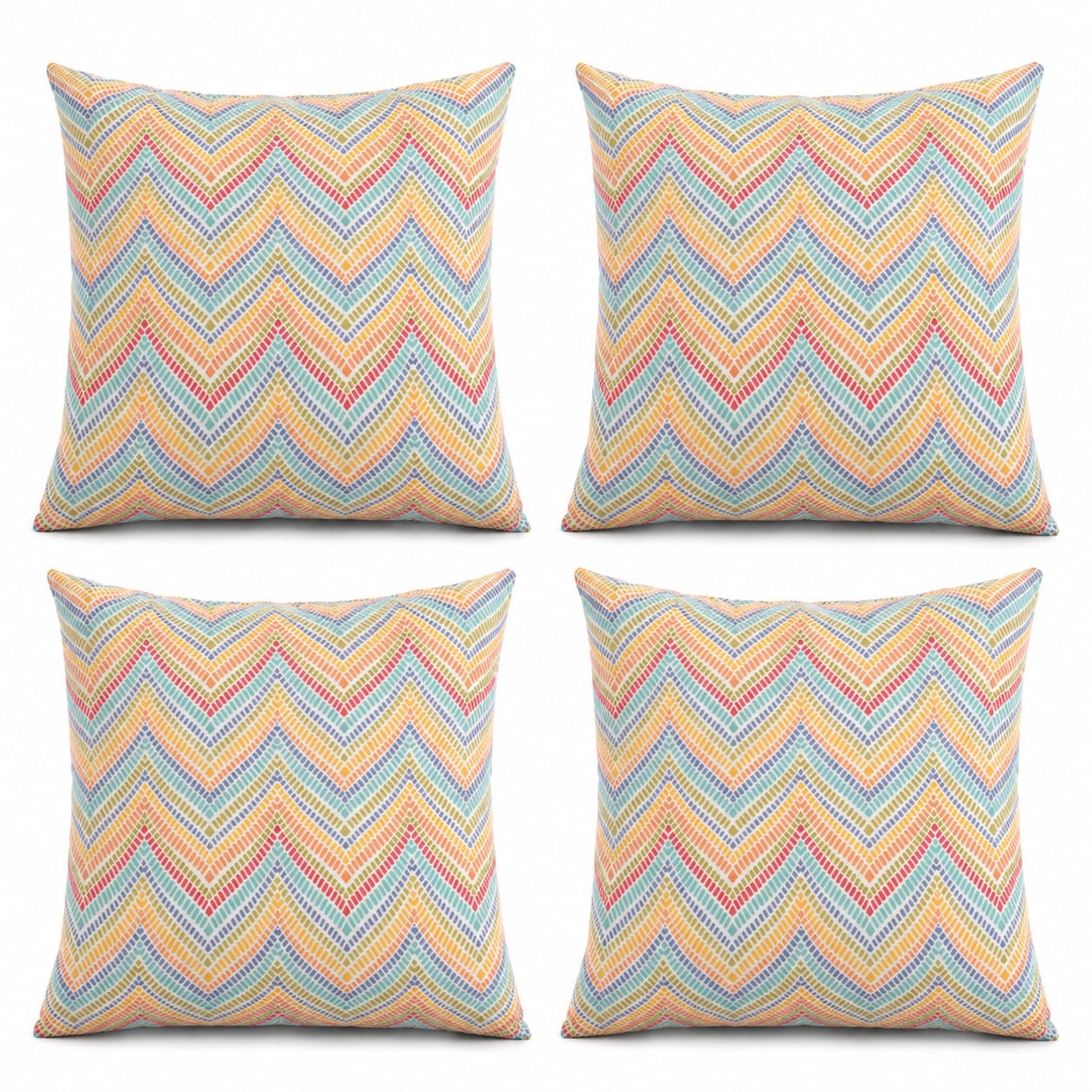 LUXEYARD 4 Pack Outdoor Pillow Covers ONLY 18x18 inch Water Repellent Decorative Cushion Covers for Patio Furniture Garden Porch Balcony and Outdoor Beige Cabana Striped