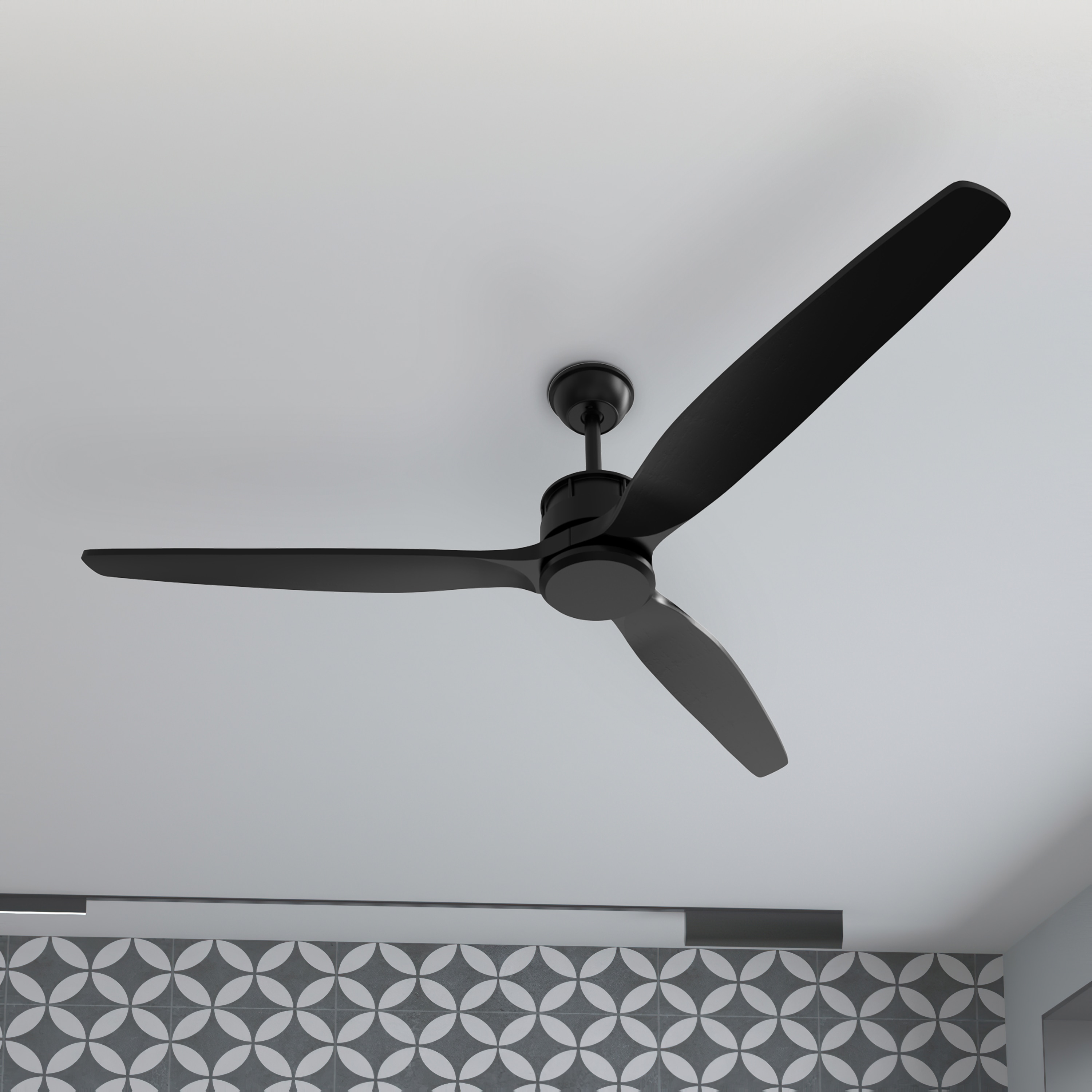 FUFU&GAGA Ceiling Fan 59.8-in Black Indoor/Outdoor Ceiling