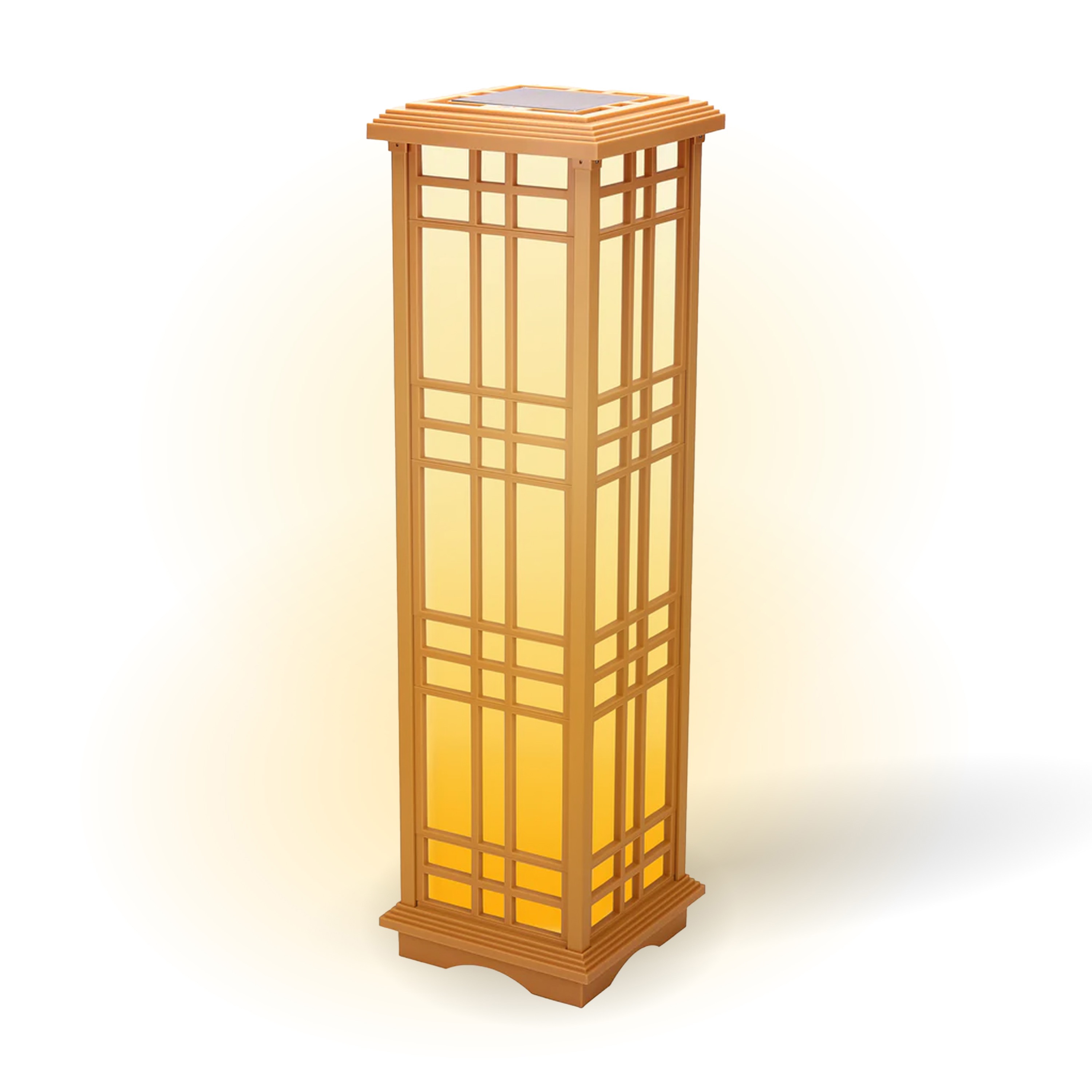 TECHKO SJL-603 Outdoor Solar Japanese Zen Path Lights (Large) 174 -Lumens 0.55 -Watt Almond Solar LED Outdoor Path Light ( 6000-K )