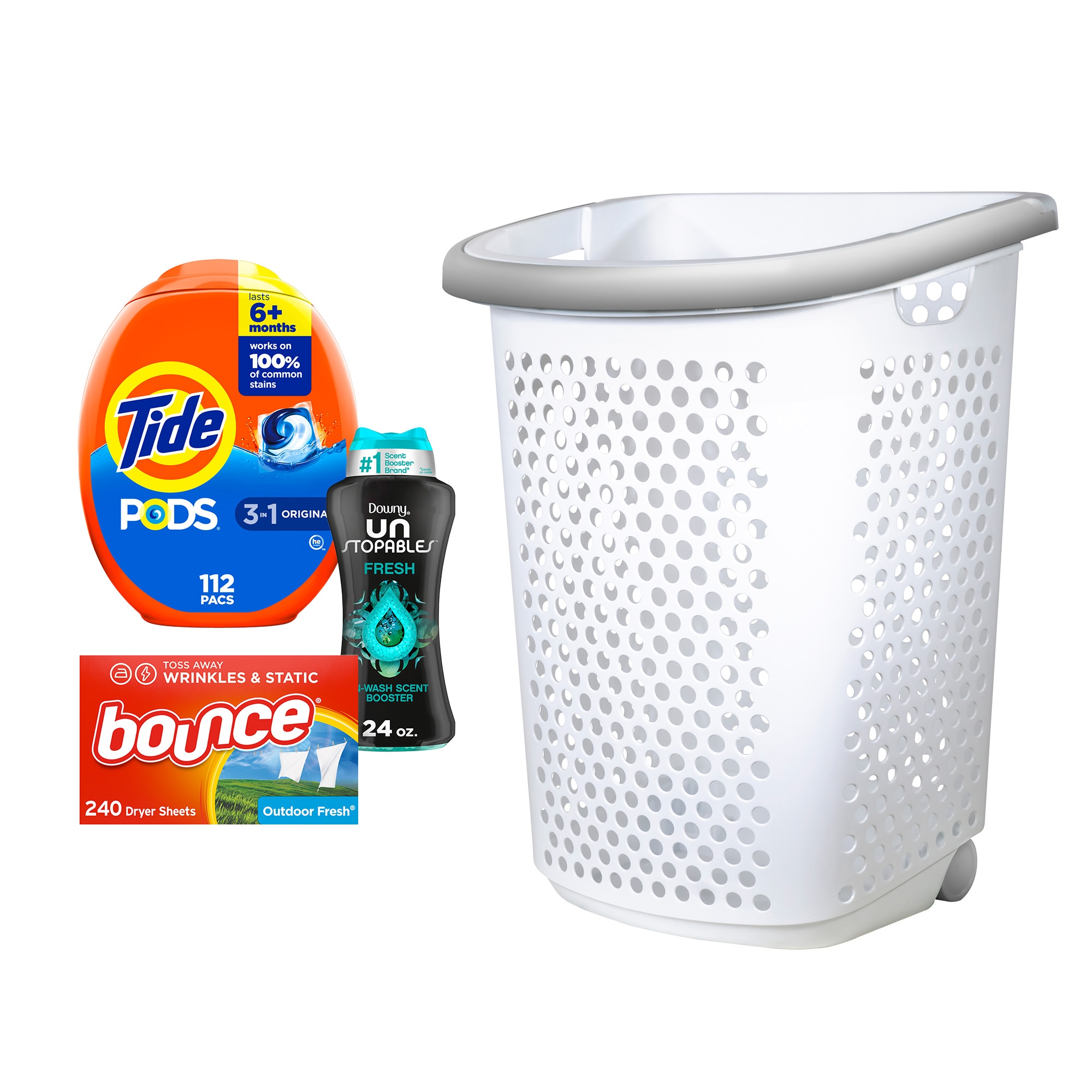 Style Selections 2-Bushel White Plastic Laundry Hamper