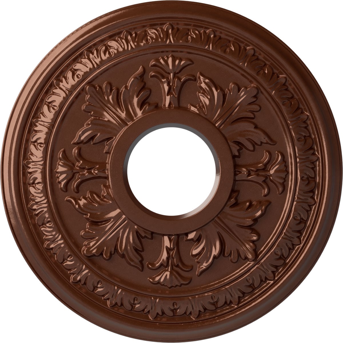 Ekena Millwork CM15BACPS Baltimore 15.375-in W x 15.375-in L Painted Copper Penny Polyurethane Whole Ceiling Medallion