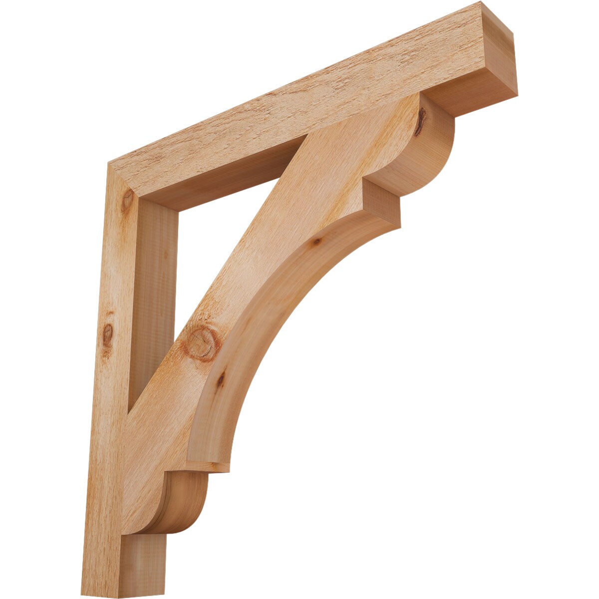 Ekena Millwork BKT04X32X32OLY05RWR Olympic block rough sawn 4-in x 32-in x 32-in Western red cedar Brown Wood Standard bracket