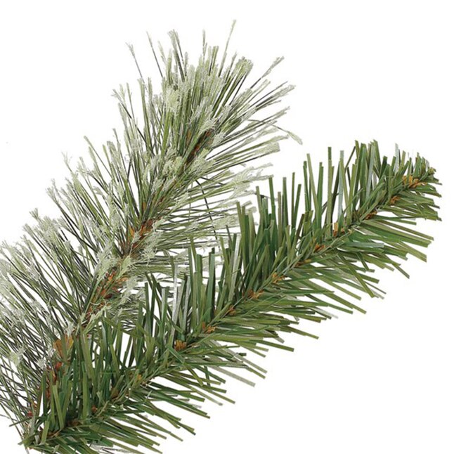 Home Heritage 9-ft Spruce Pre-lit Slim Artificial Christmas Tree with ...