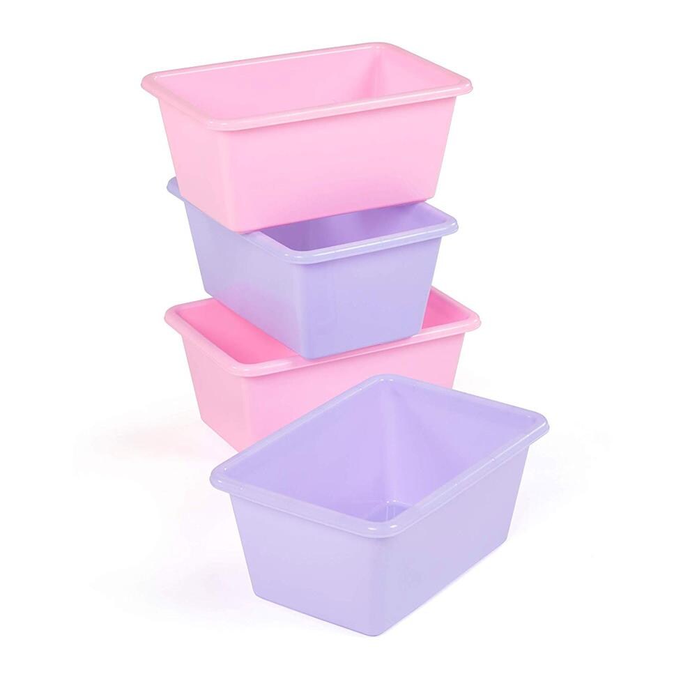 Tot Tutors  Plastic Storage Container Bins Pink/Purple & Blue/Teal Set of 8 
