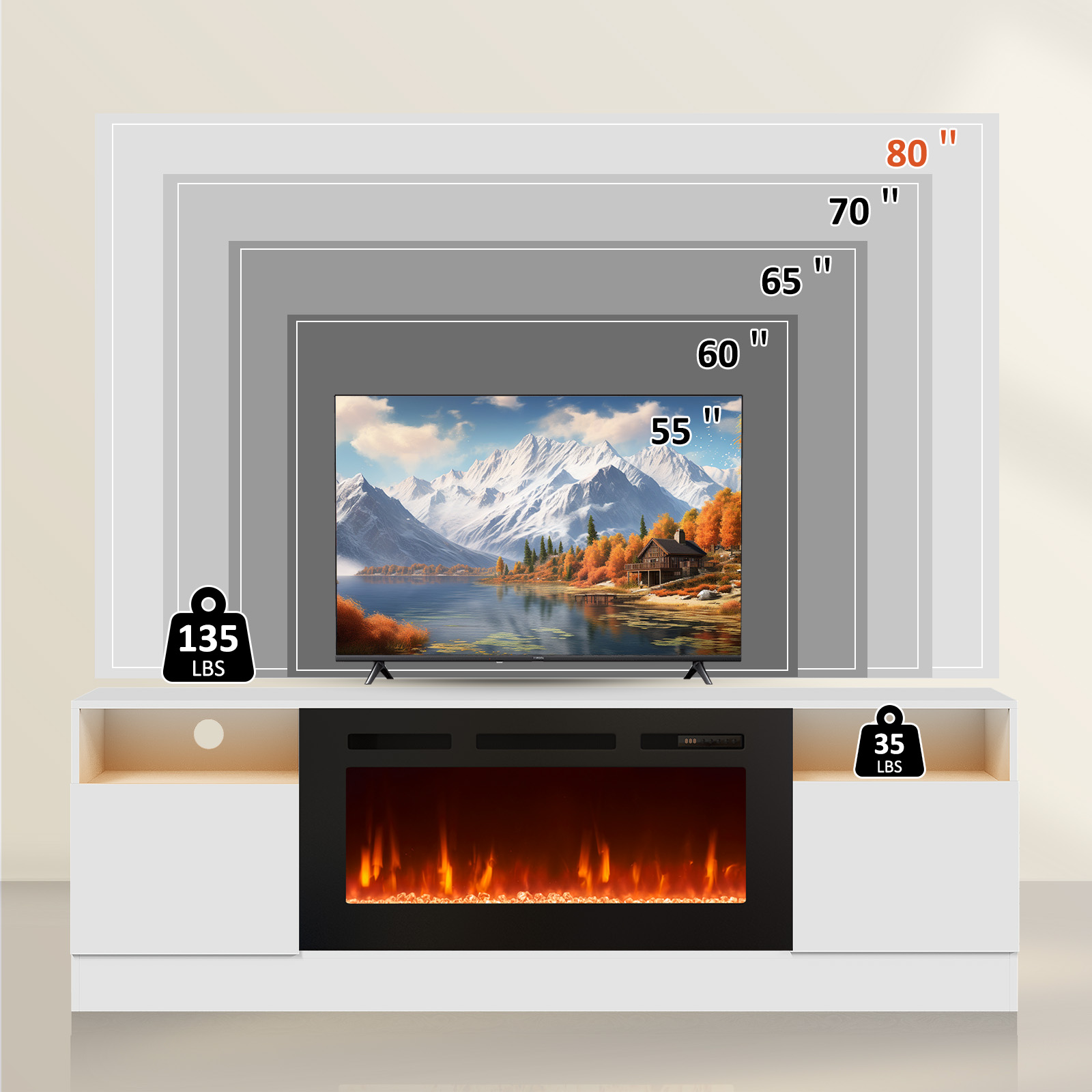 Bapipro TE13A70W Electric-Fireplaces - View #7