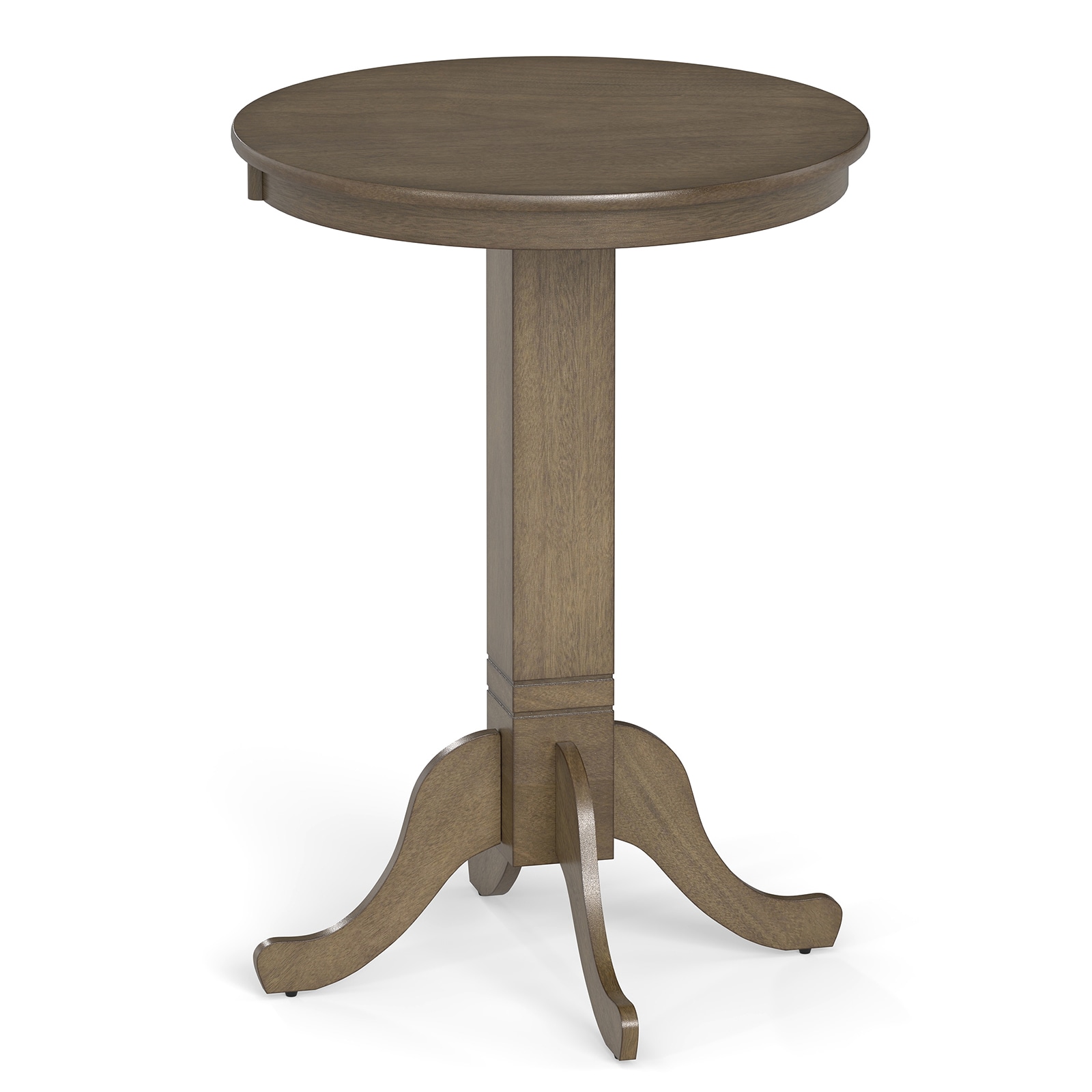 Slickblue - Modern Bar Height Espresso/Gray Round Dining Table with Pedestal Base for Kitchen Din...